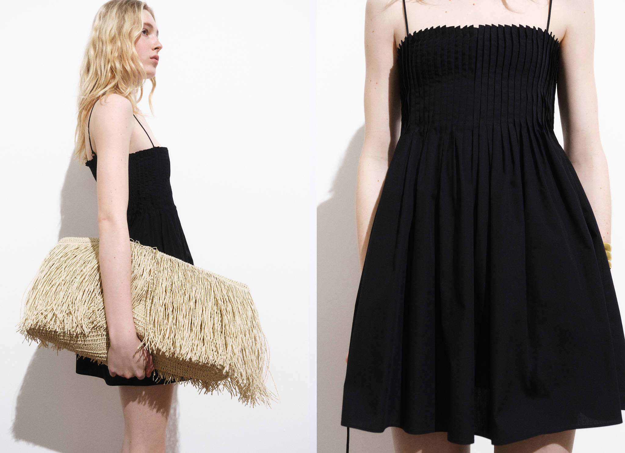 Cotton dress with pleats - Panoramic plane