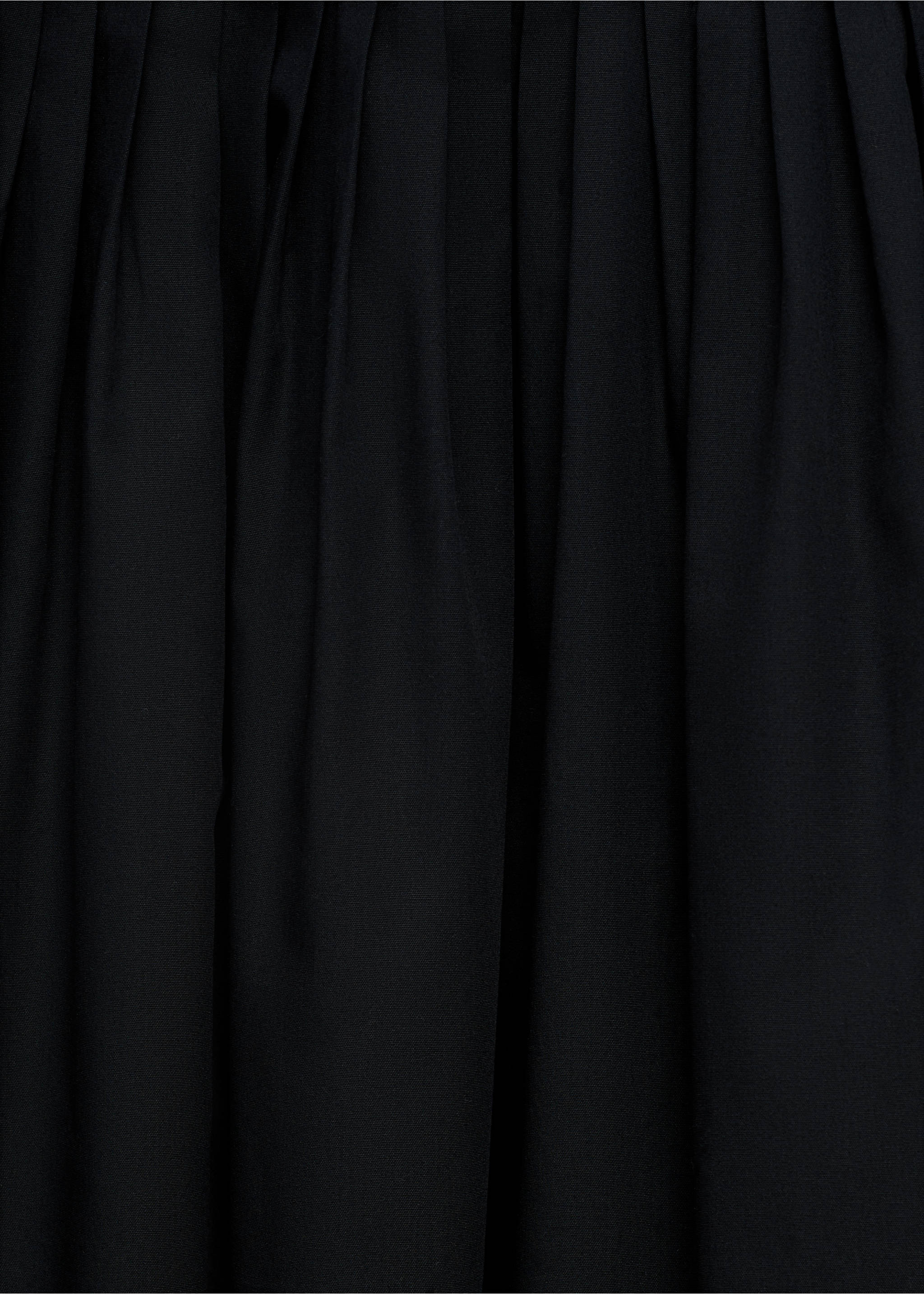 Cotton dress with pleats - Details of the article 0, Black. Ref: 17031271-00.