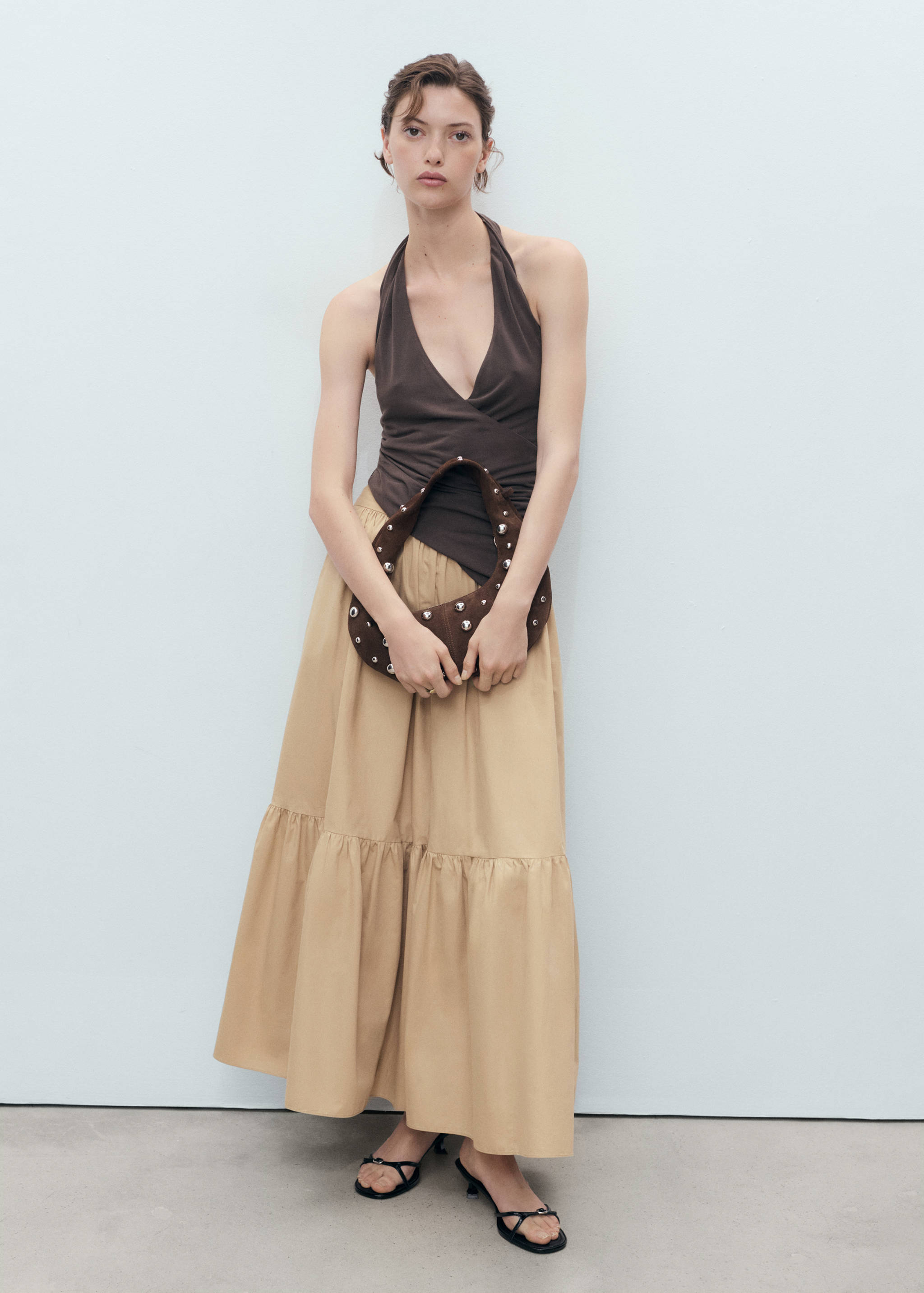 Long cotton A-line skirt - General plane