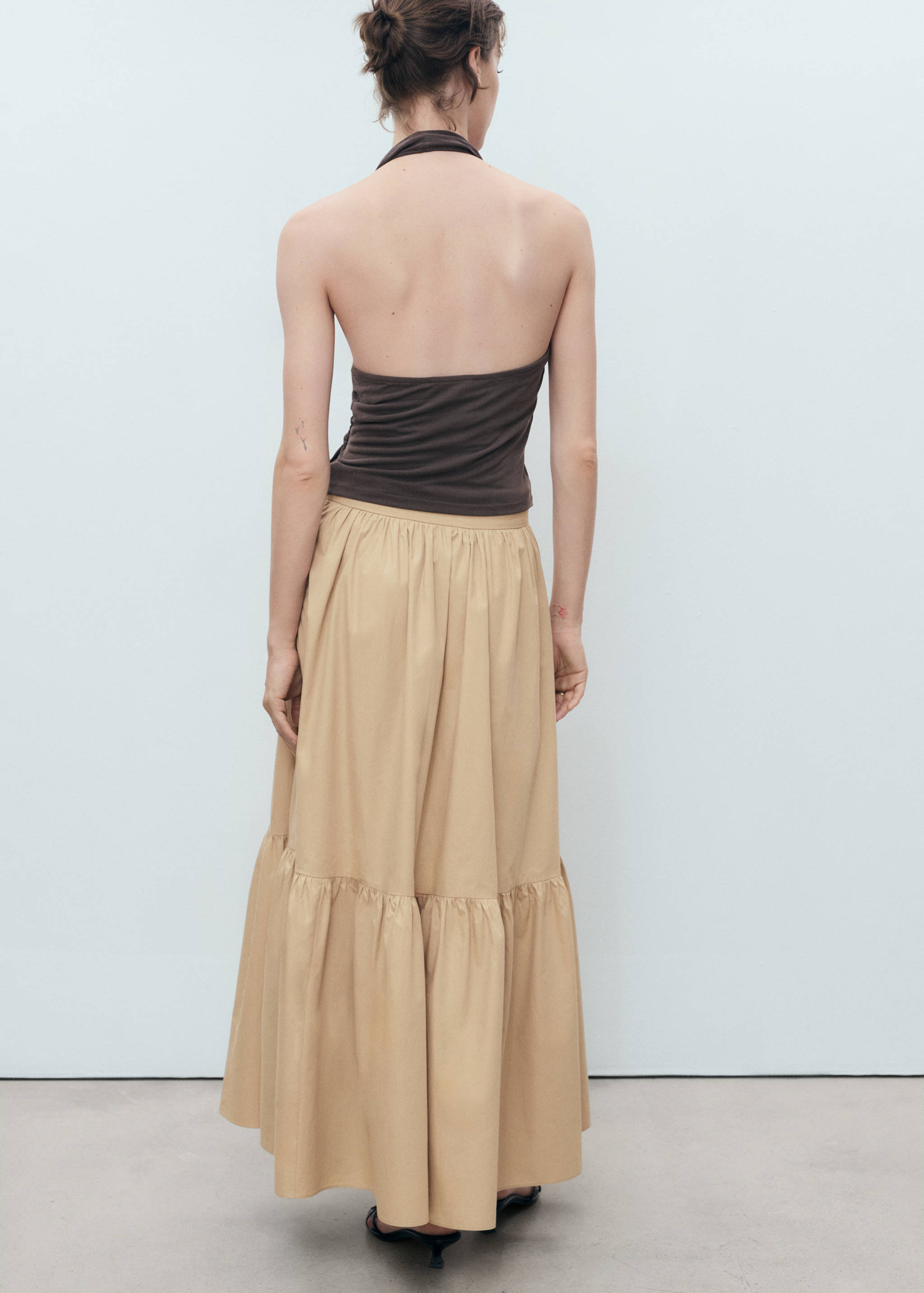 Long cotton A-line skirt - Reverse of the article