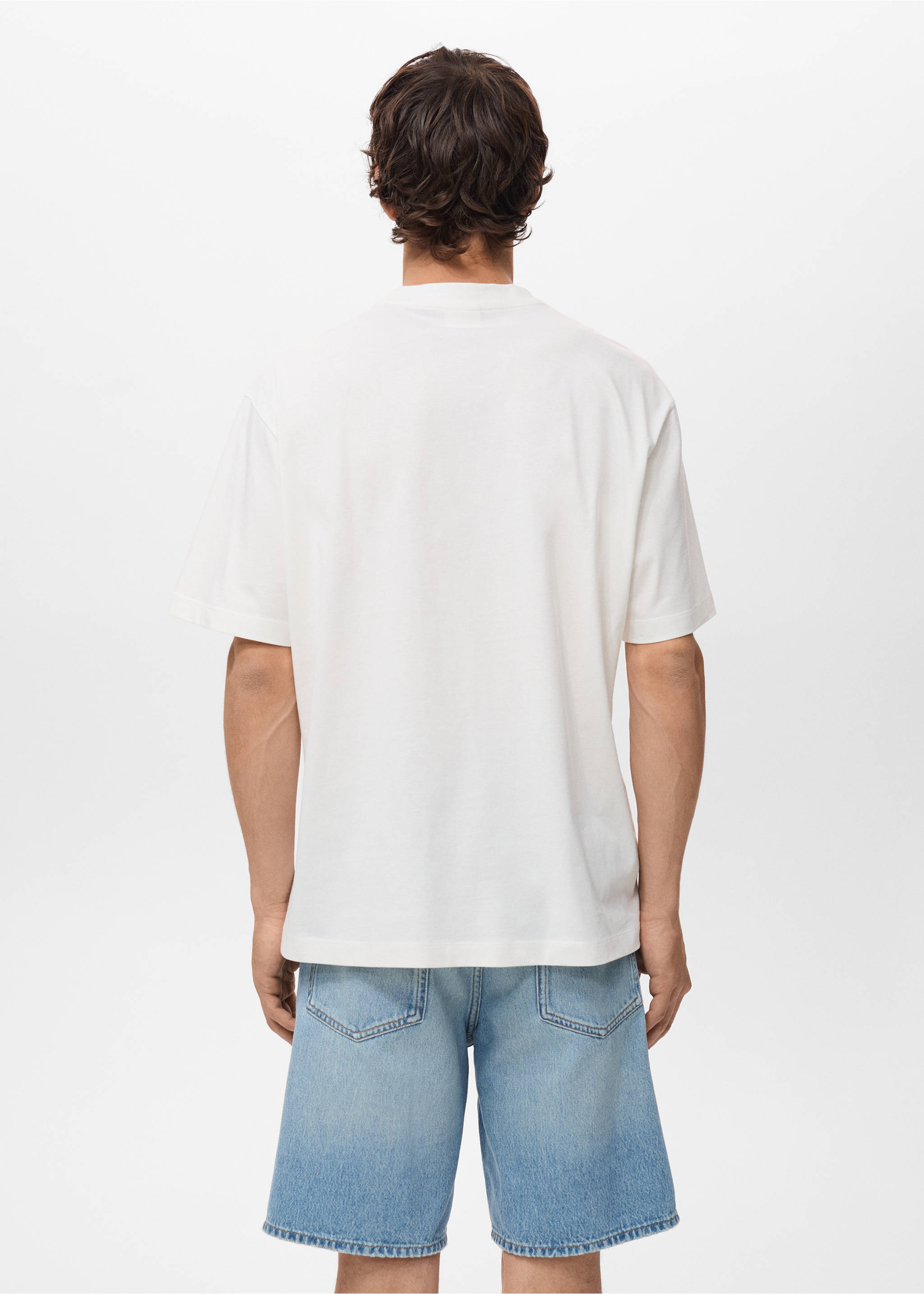 Camiseta parche estampado - Reverso del artículo, Blanco roto. Ref: 17031273-00.