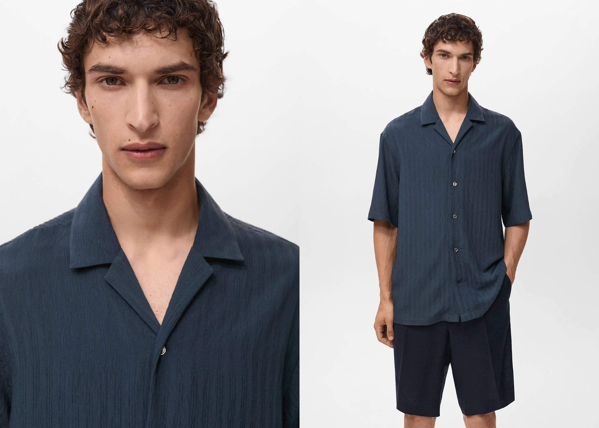 Chemise brodée à rayures - Plan panoramique