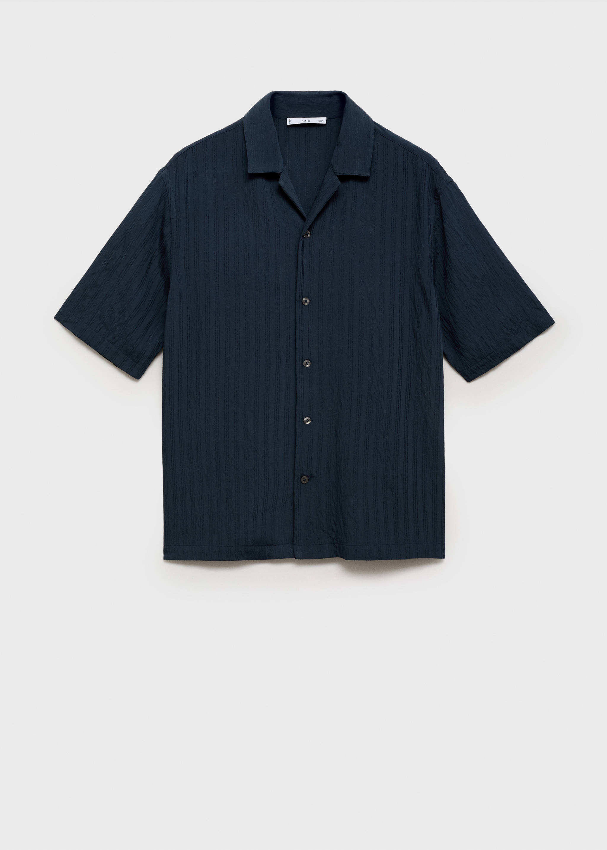 Chemise brodée à rayures - Article sans modèle, Bleu marine. Ref: 17031275-00.
