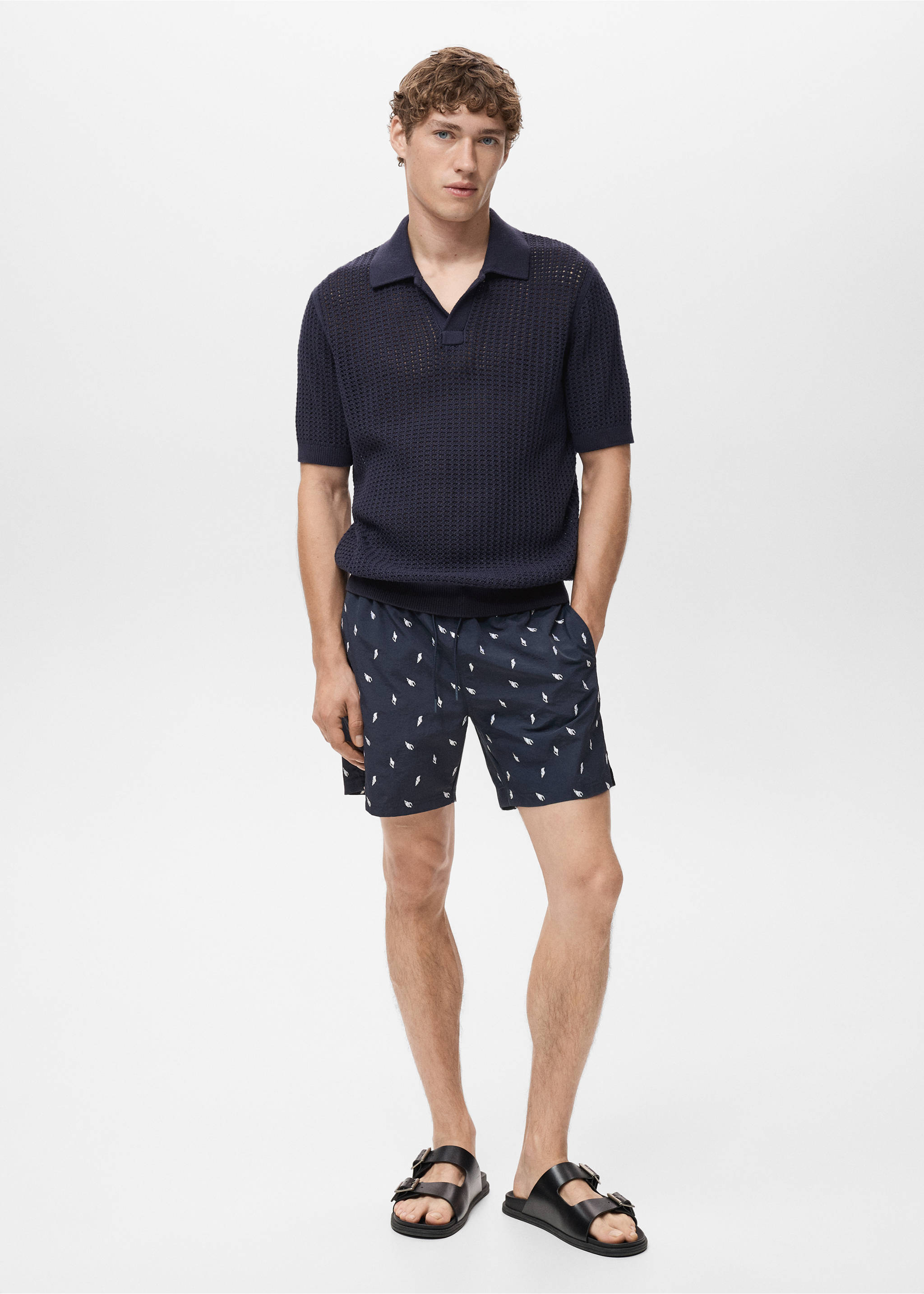 Seashell print swimsuit - General plane, Navy. Ref: 17031284-00.