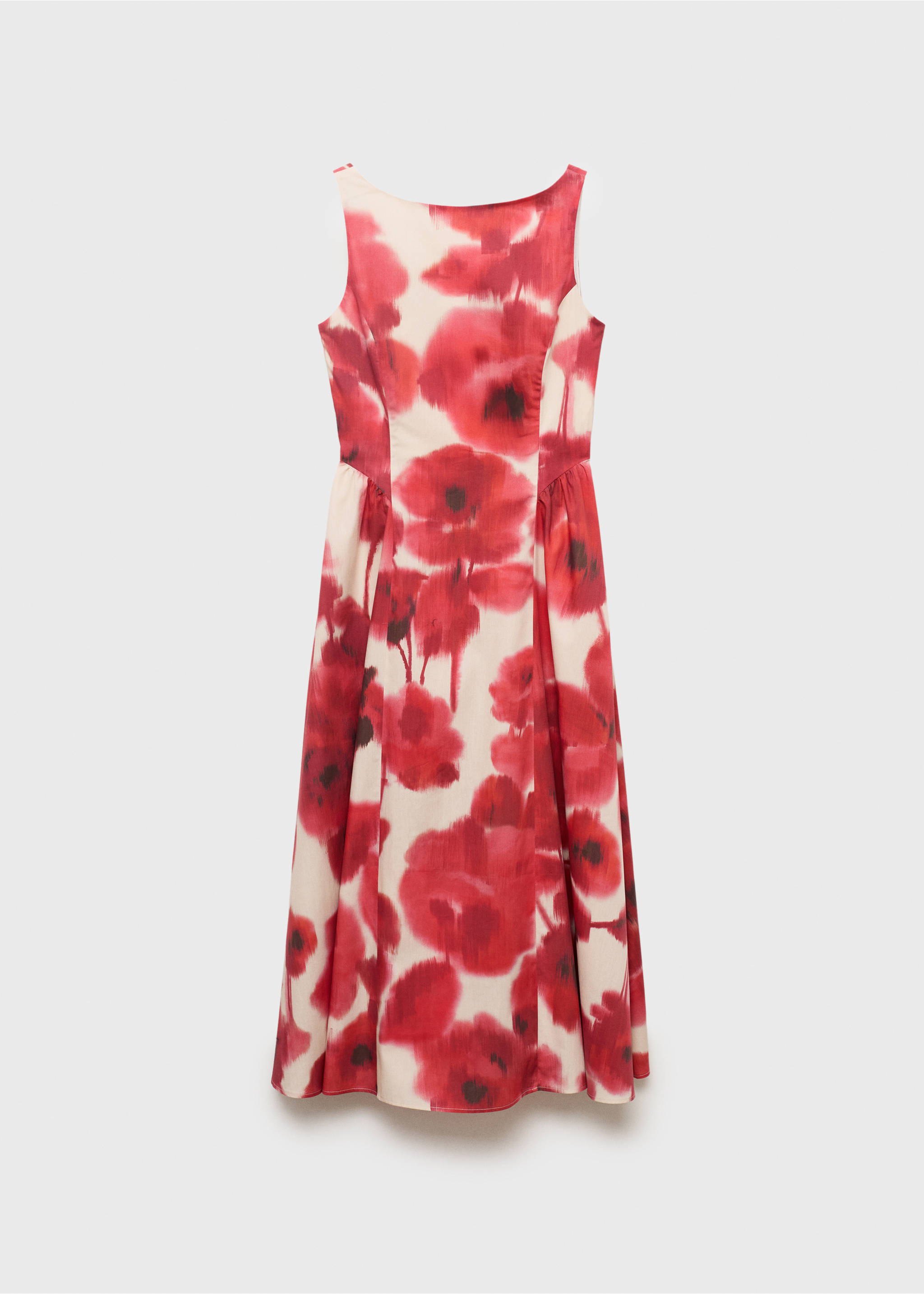 Floral-print flared dress - Article without model, Ecru. Ref: 17031287-00.
