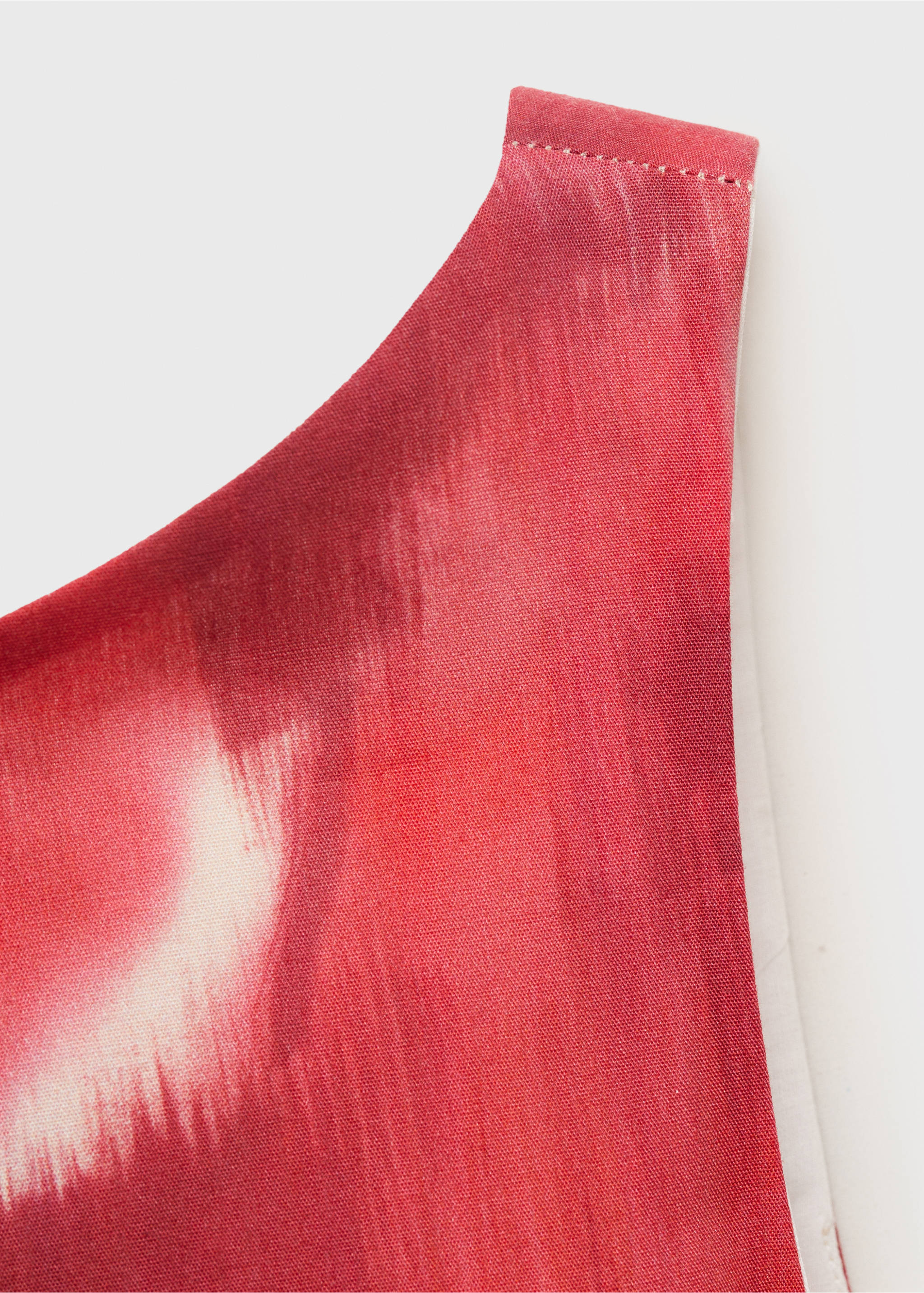 Floral-print flared dress - Details of the article 8, Ecru. Ref: 17031287-00.