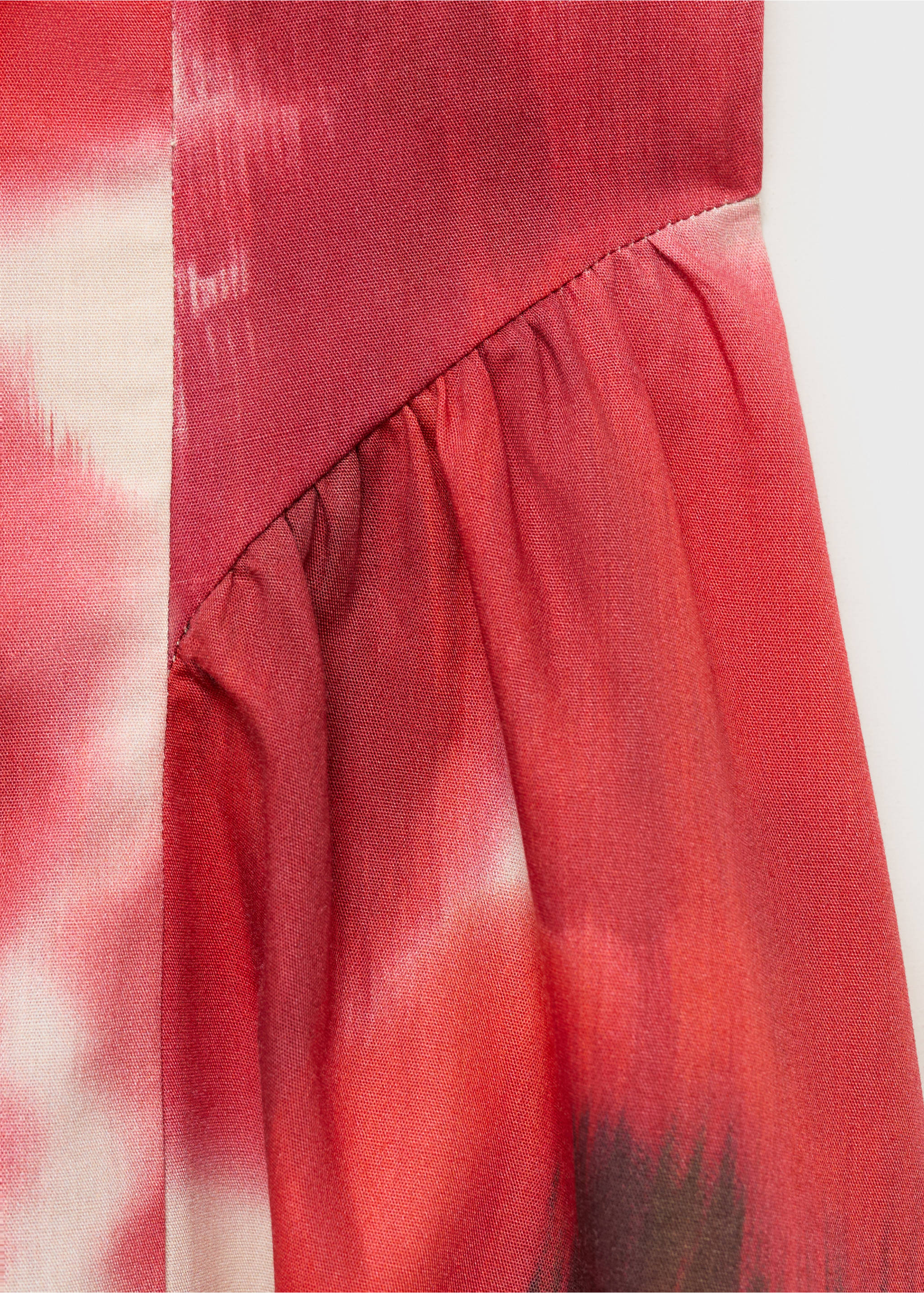 Floral-print flared dress - Details of the article 0, Ecru. Ref: 17031287-00.