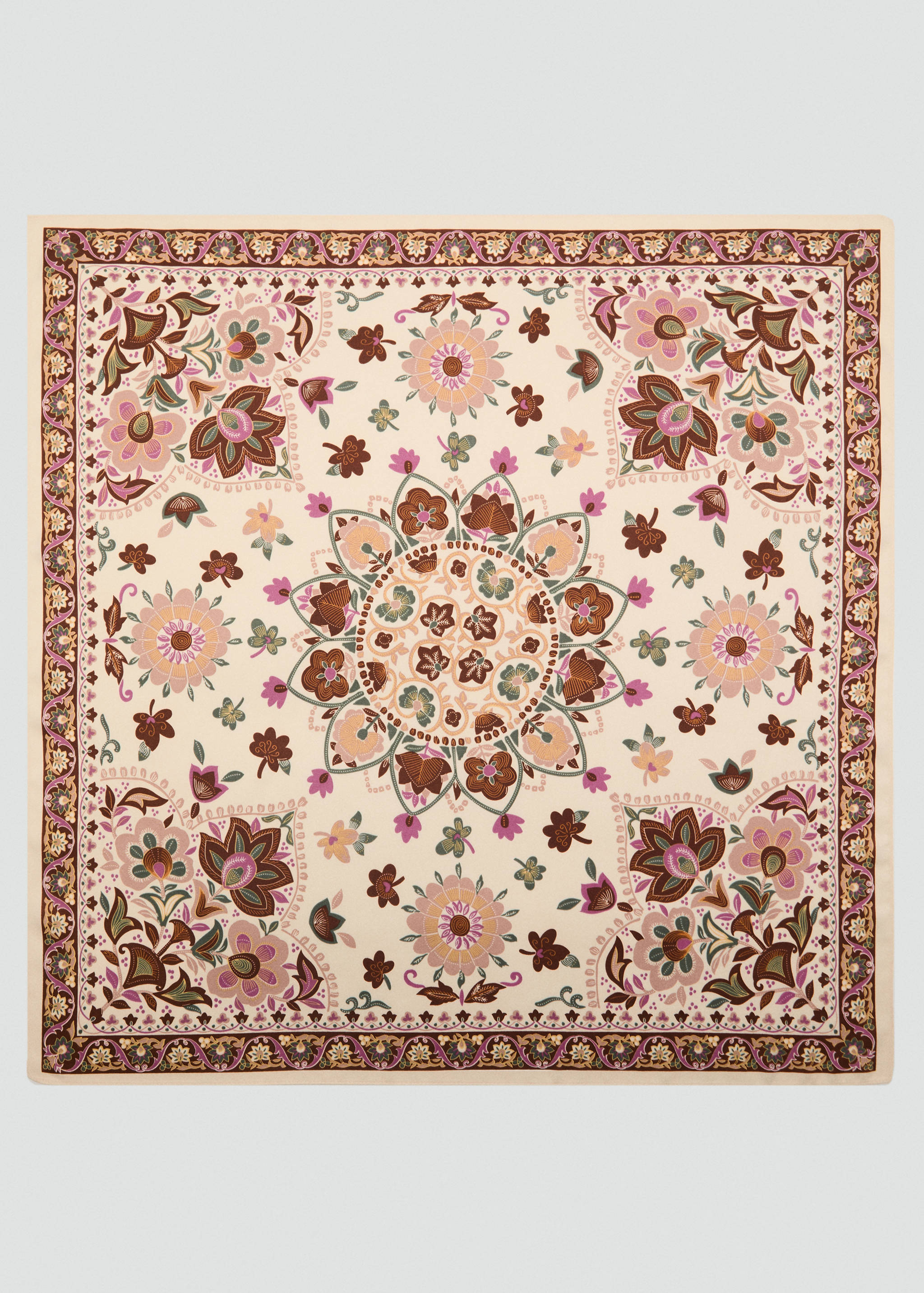 Satiniertes Halstuch mit Blumenprint - Artikel ohne Model