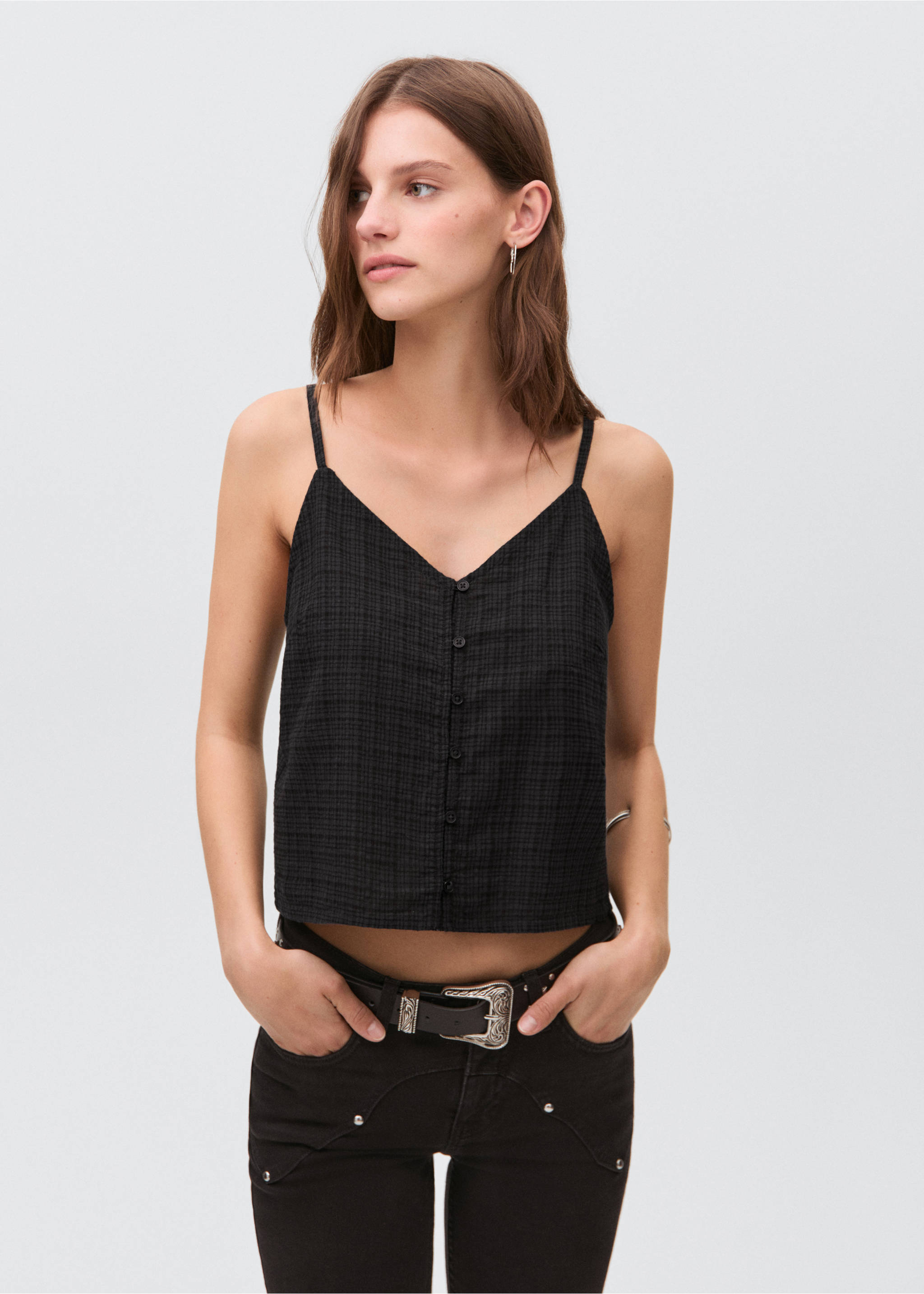 Check top - Medium plane, Black. Ref: 17031514-00.