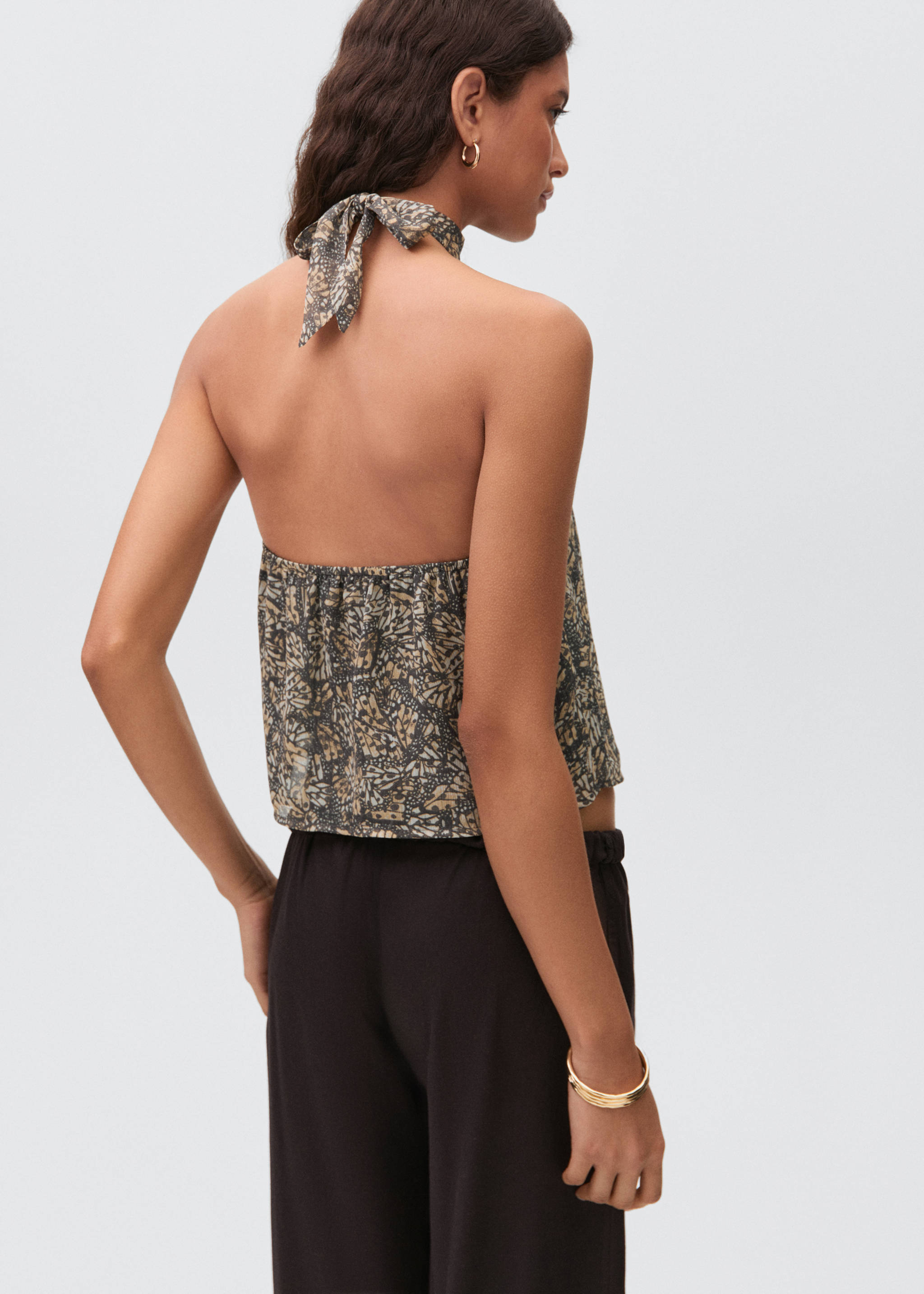 Halter-neck printed top - Reverse of the article