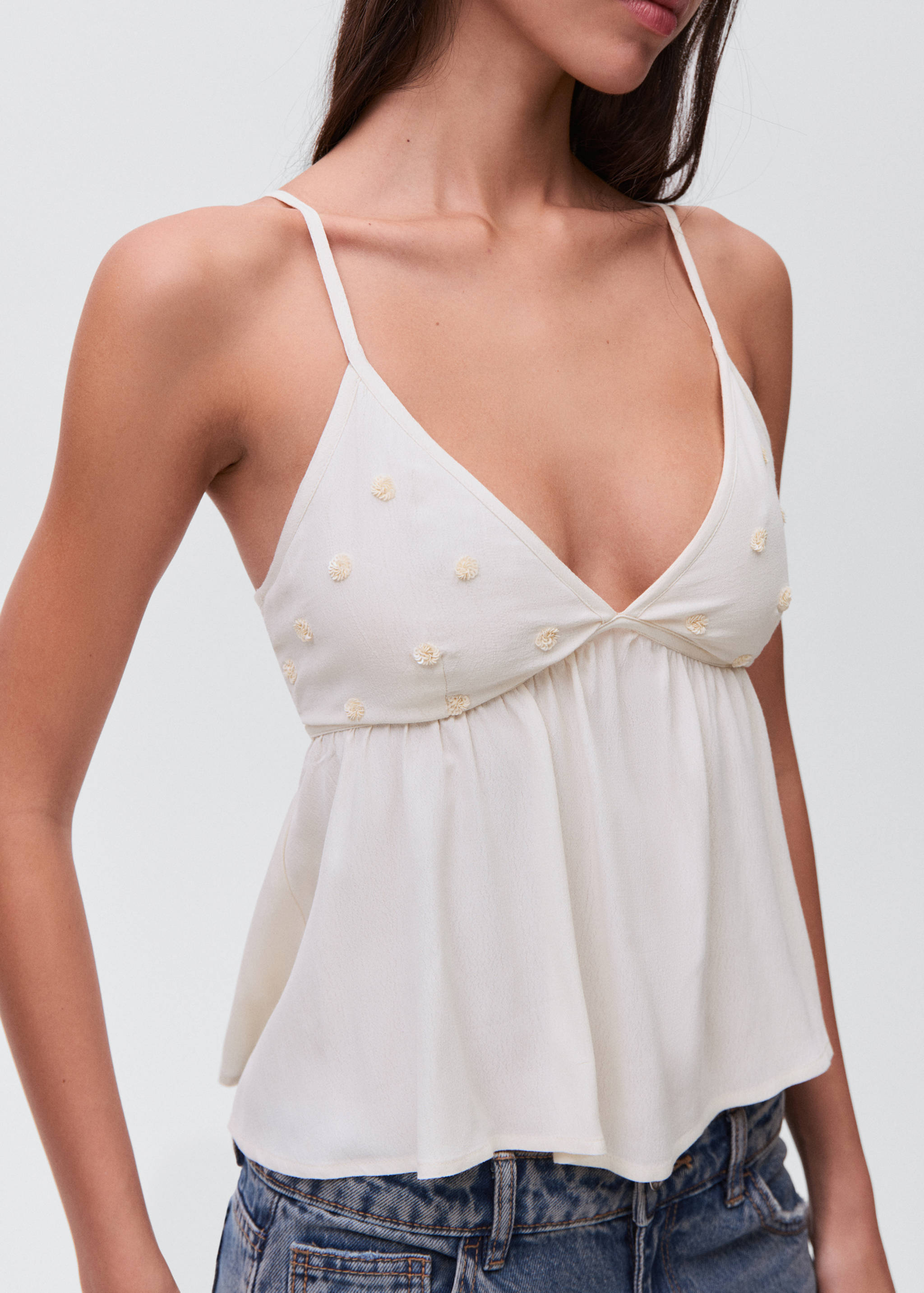 Knitted top with sequin detail - Details of the article 6