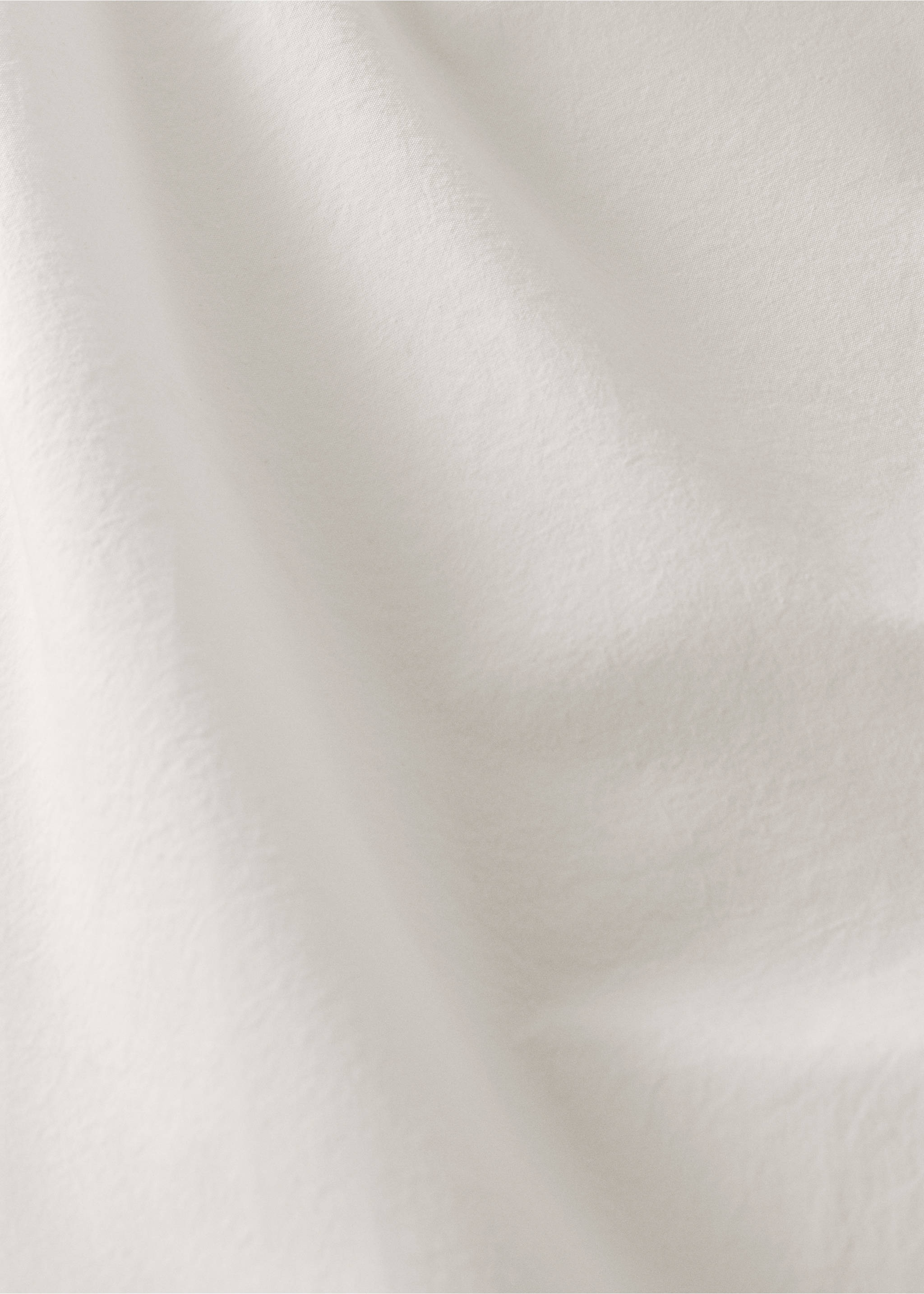 Percale cotton top sheet with gauze ruffle for 90 cm bed - Details of the article 3, Ecru. Ref: 17031529-00.