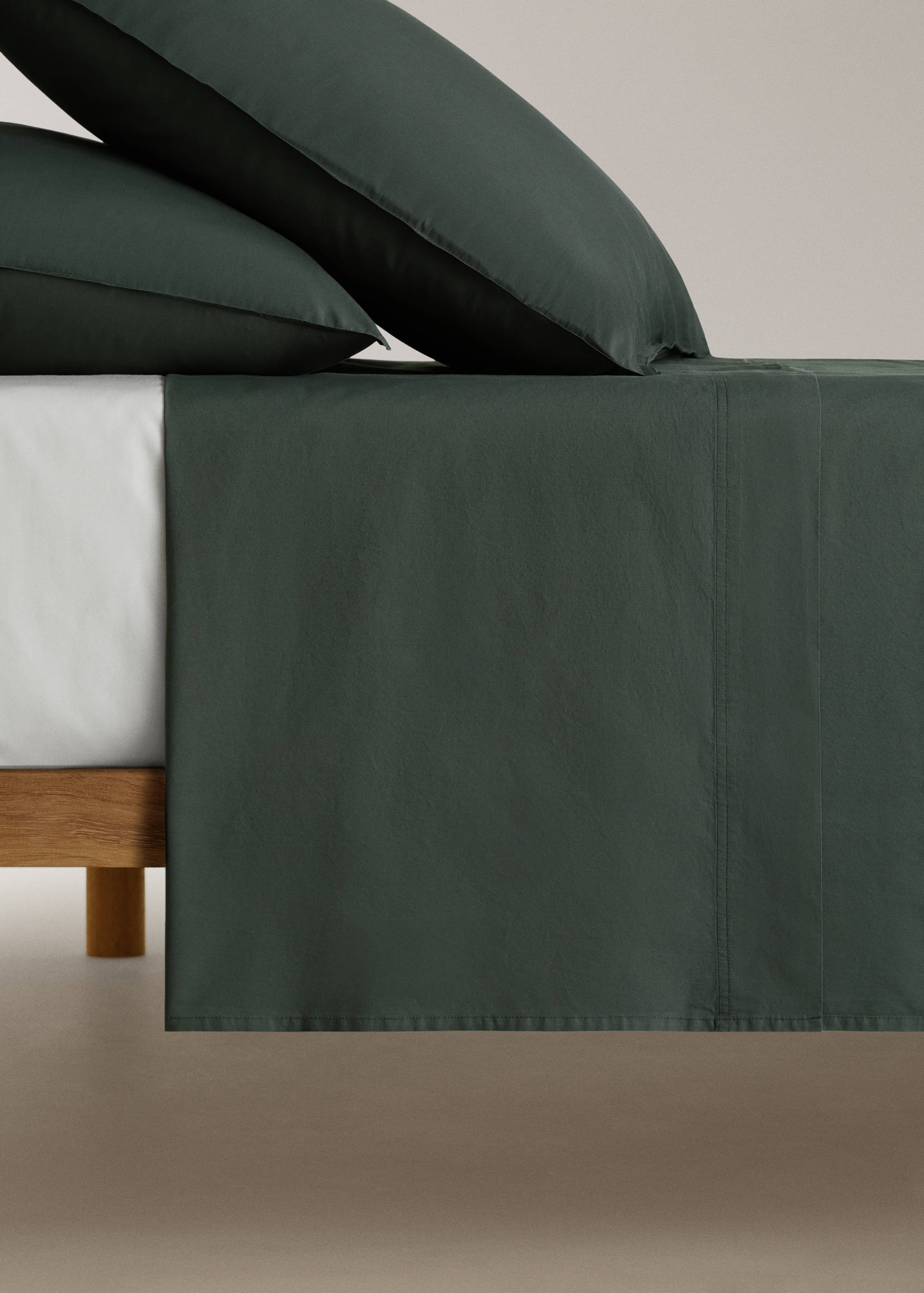 Cotton poplin double-stitched top sheet for 135/140 cm bed - Article without model