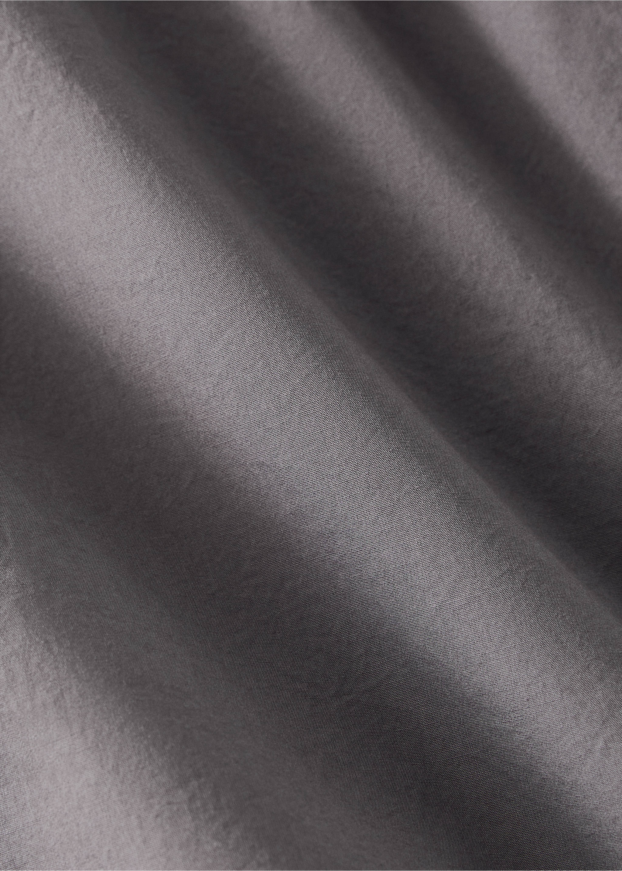 Cotton poplin double-stitched top sheet for 135/140 cm bed - Details of the article 3, Grey. Ref: 17031534-00.
