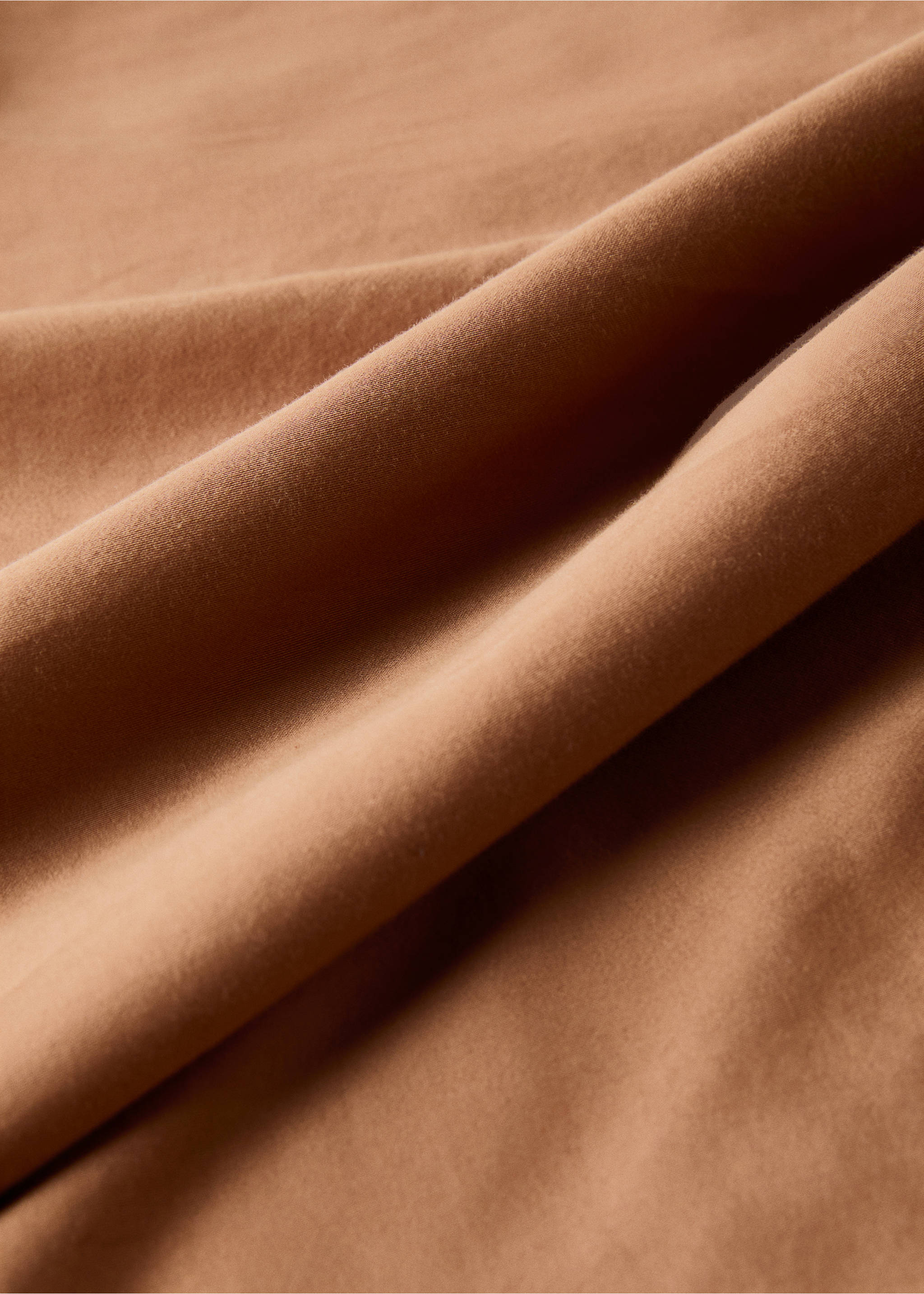 Washed satin cotton duvet cover with double stitching Single bed - Details of the article 1, Burnt Orange. Ref: 17031537-00.