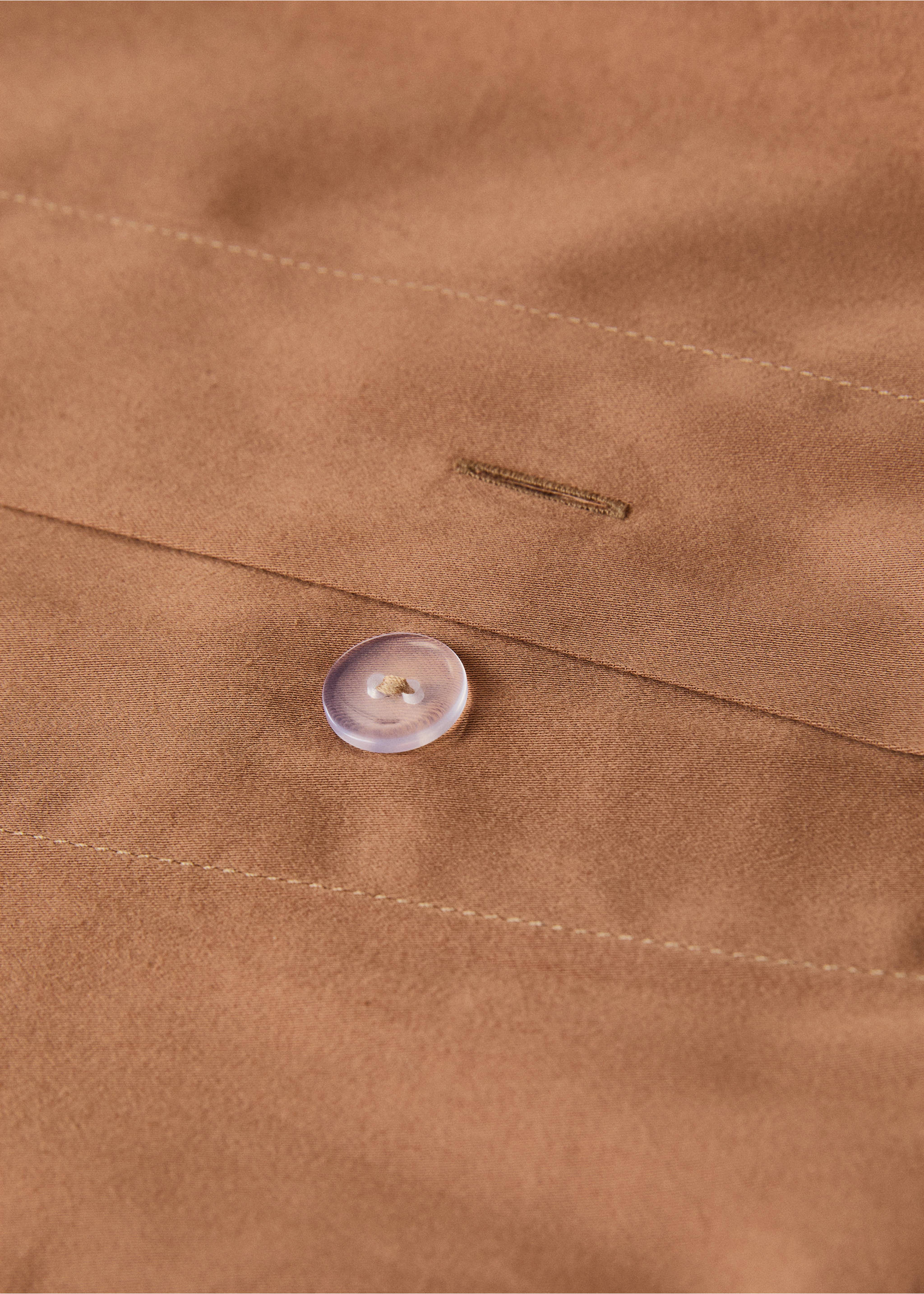 Washed satin cotton duvet cover with double stitching Single bed - Details of the article 2, Burnt Orange. Ref: 17031537-00.
