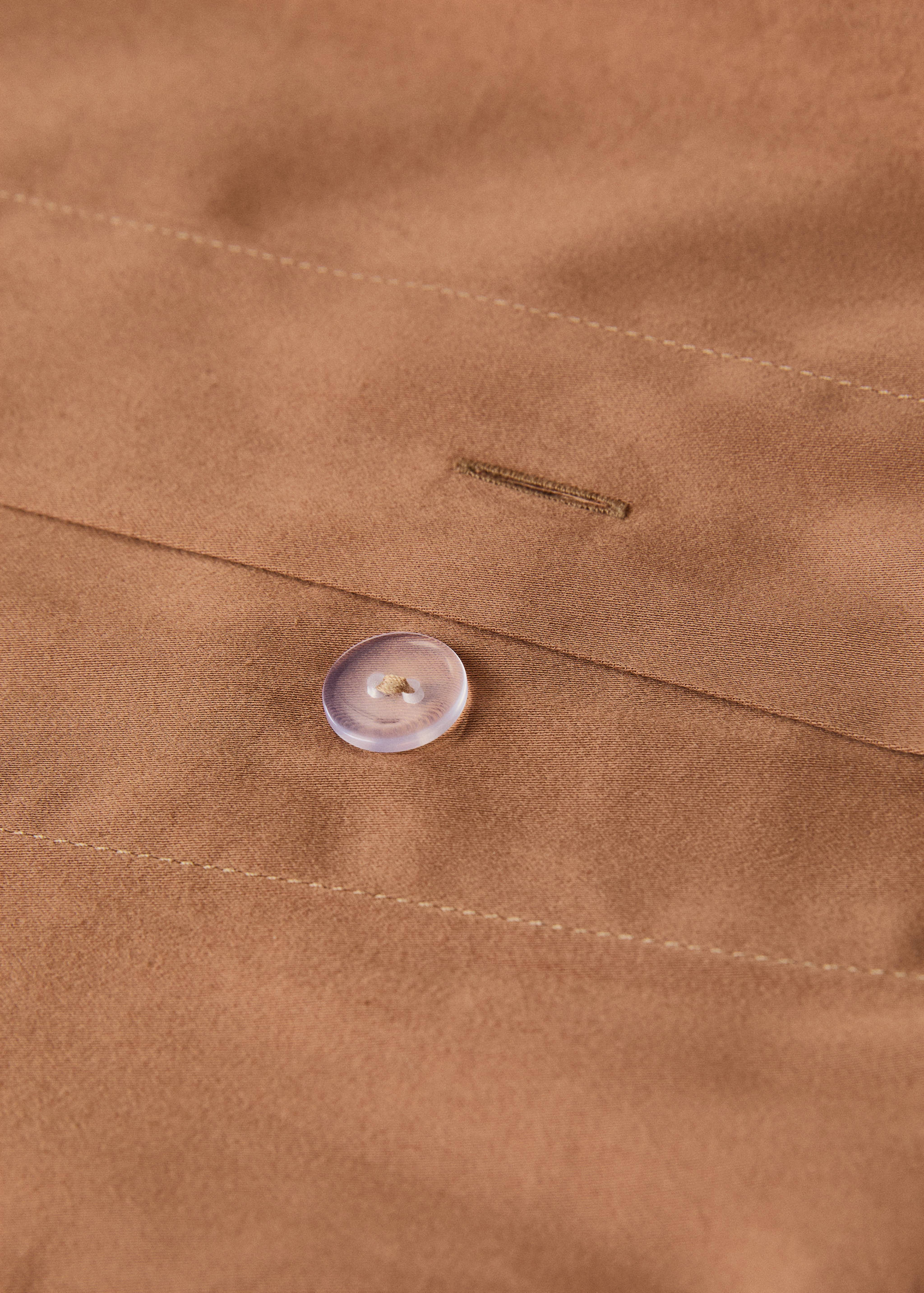 Washed satin cotton duvet cover with double stitching Single bed - Details of the article 2