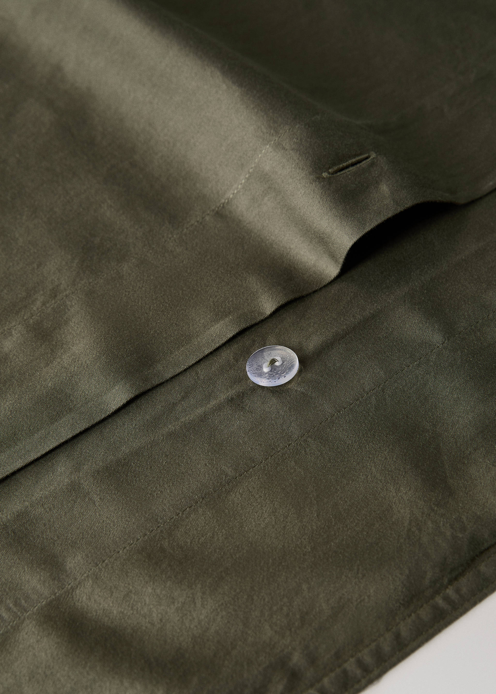 Washed satin cotton duvet cover with double stitching Single bed - Details of the article 1