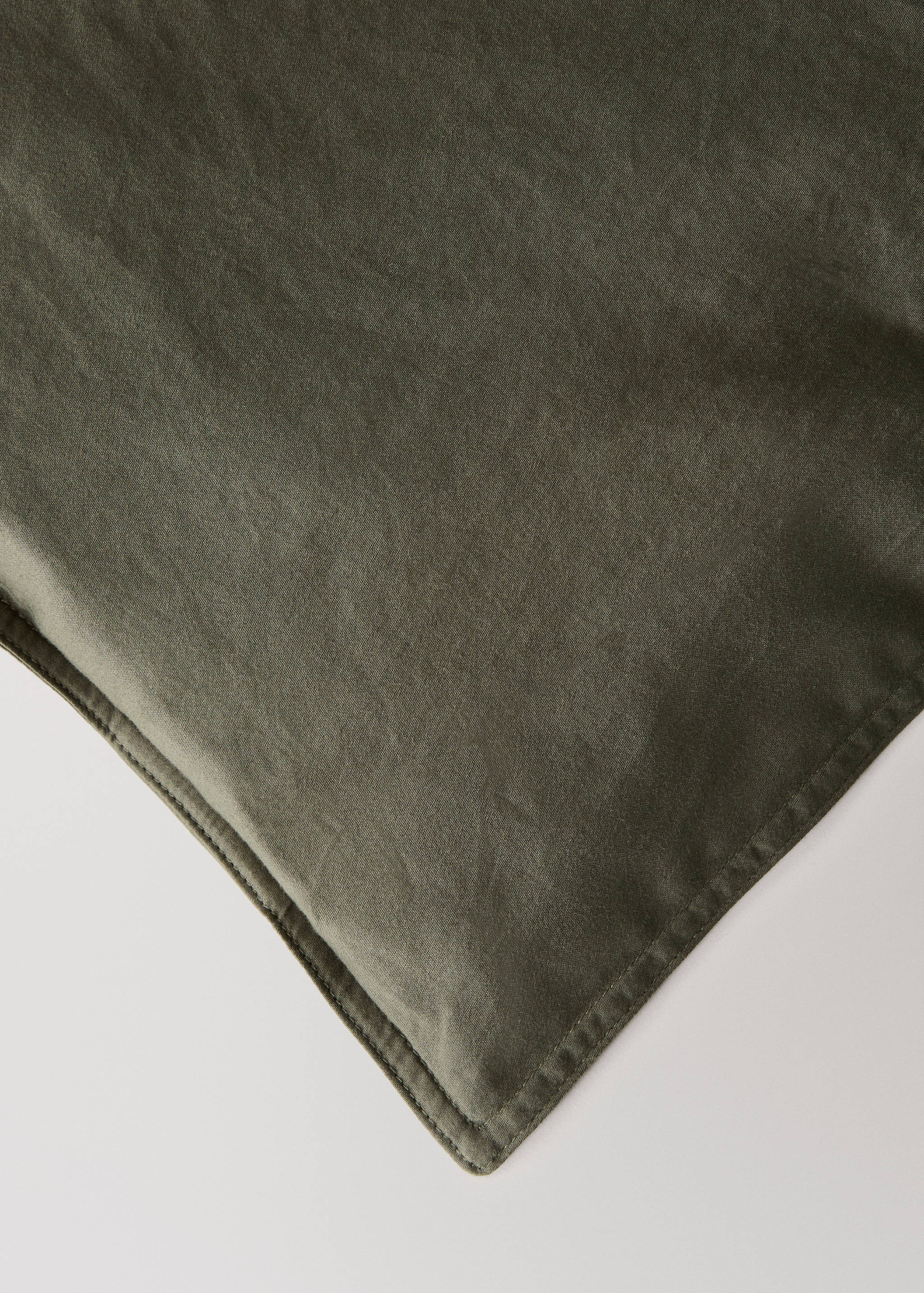 Washed satin cotton duvet cover with double stitching Single bed - Details of the article 3