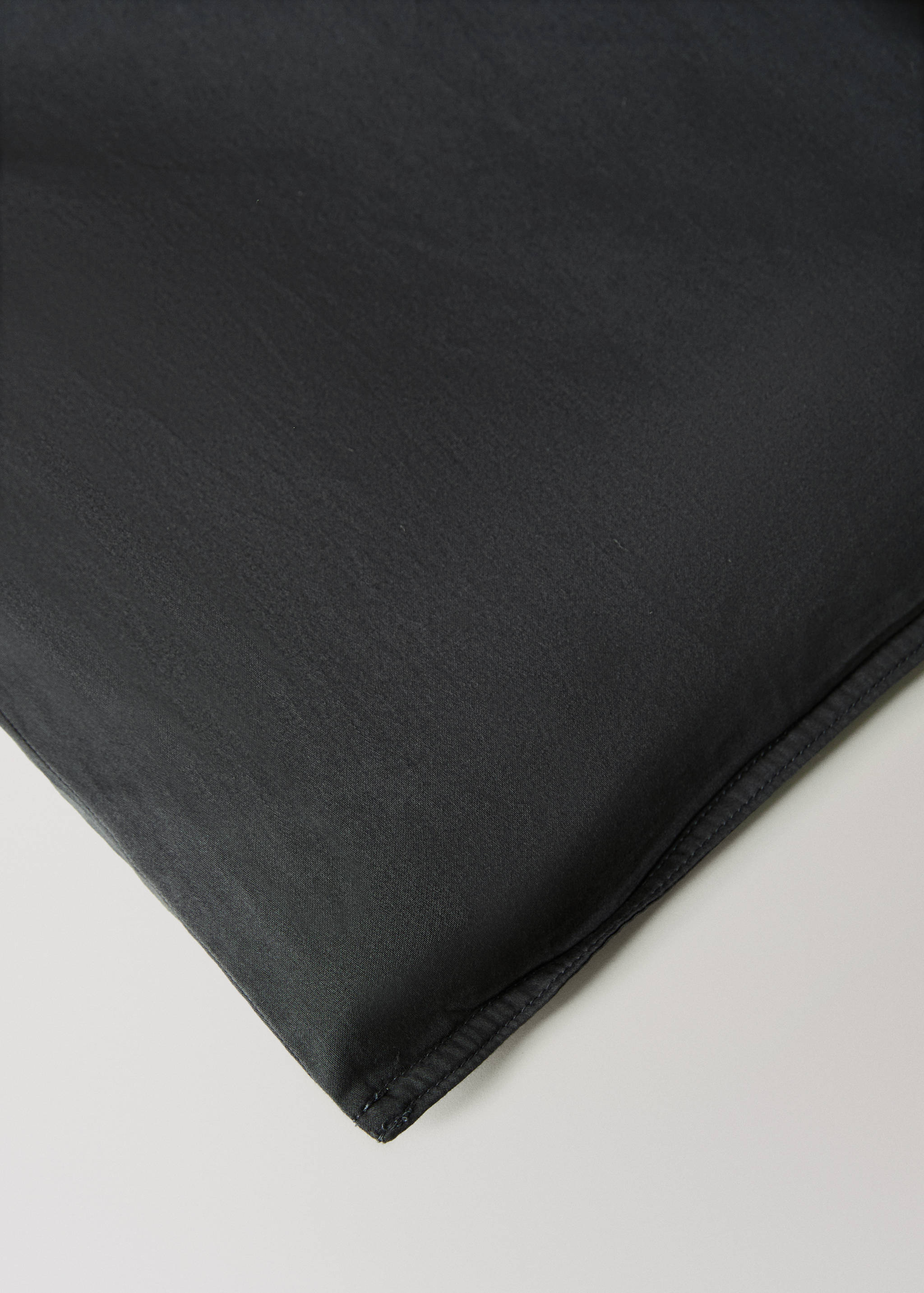 Washed satin cotton duvet cover with double stitching Single bed - Details of the article 2