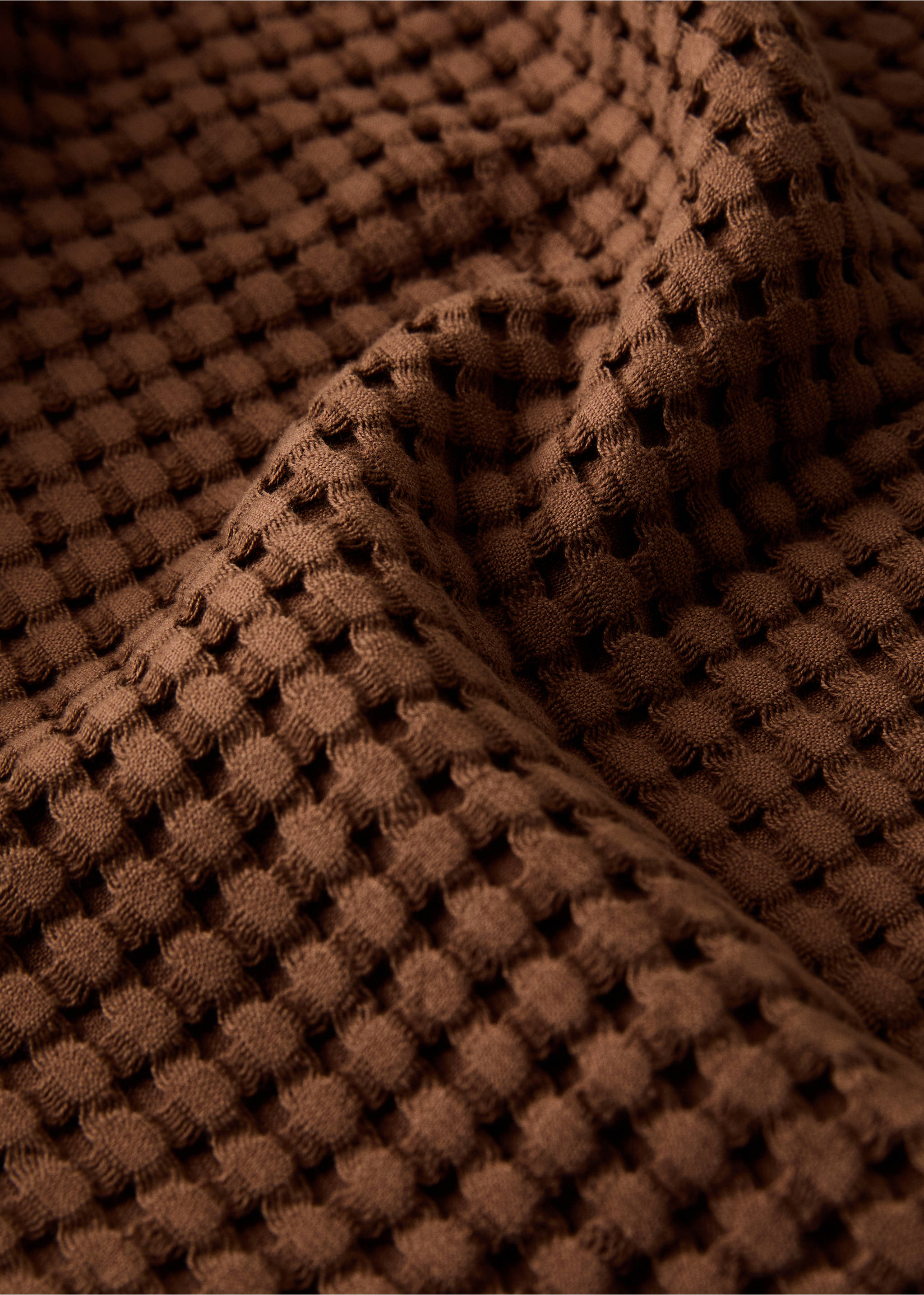 Baumwoll-Waffel-Badetuch - Detail des Artikels 2, Braun. Ref: 17031587-00.