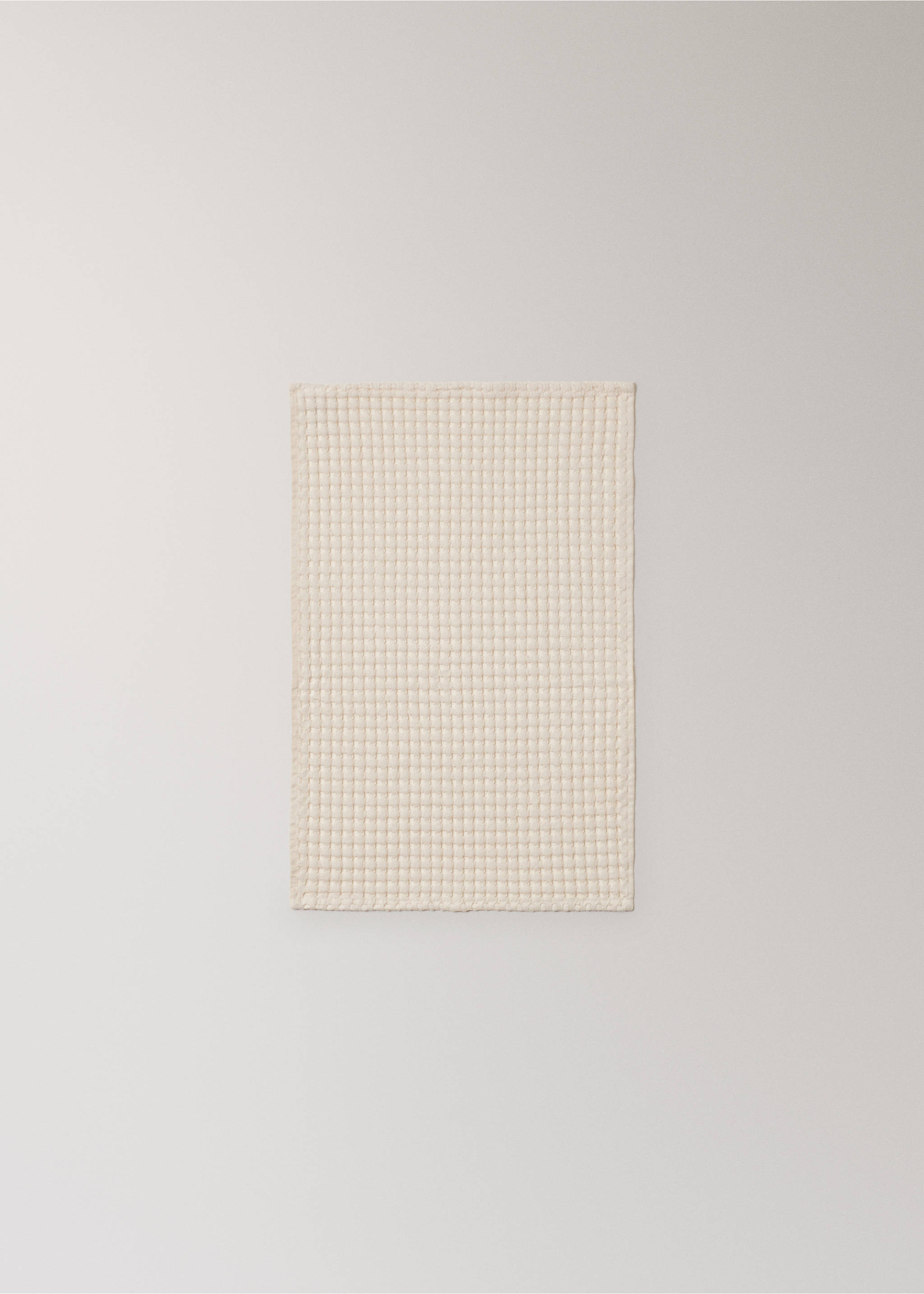 Cotton waffle hand towel - Details of the article 3, Vanilla. Ref: 17031589-00.
