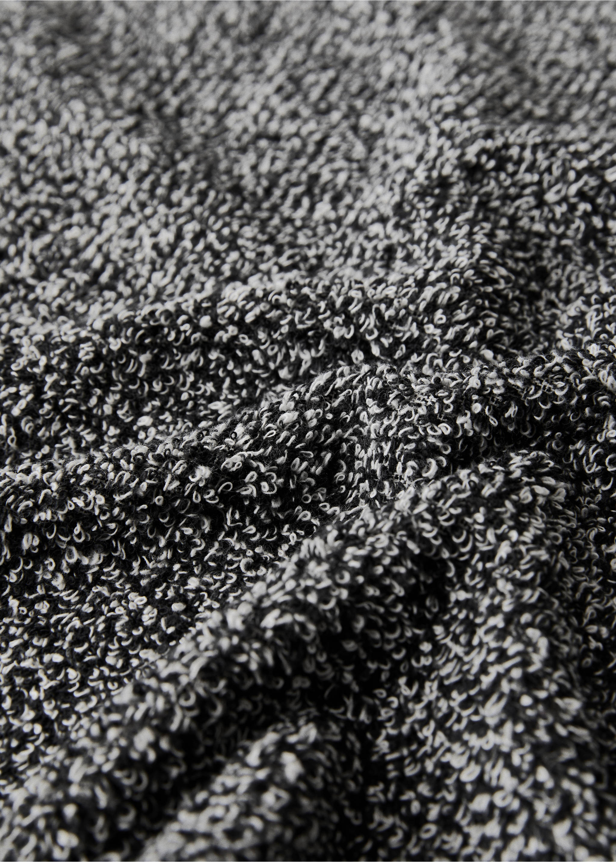 Zweifarbige Melange-Baumwoll-Gästetuch - Detail des Artikels 1, Schwarz. Ref: 17031593-00.