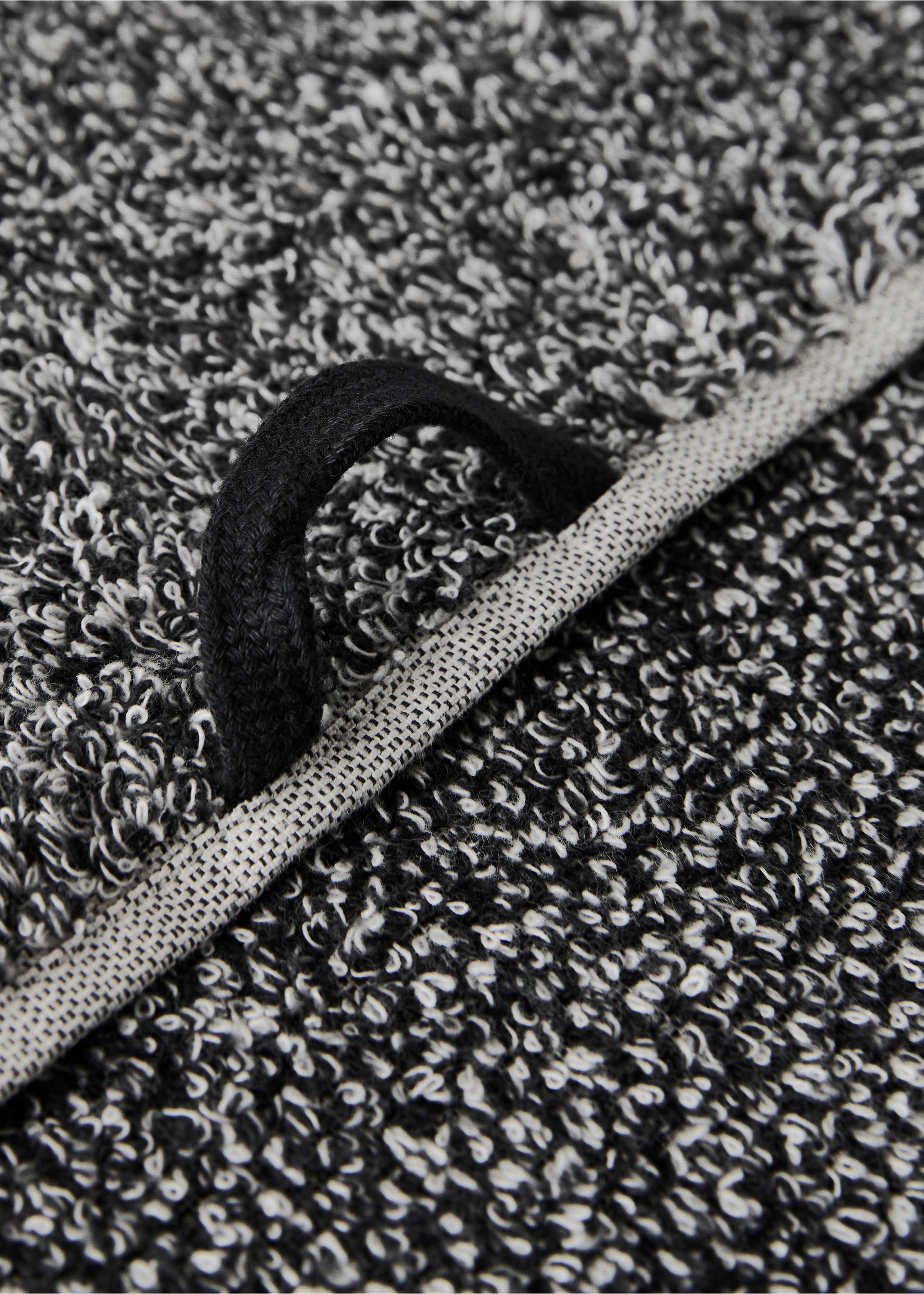 Zweifarbige Melange-Baumwoll-Gästetuch - Detail des Artikels 3, Schwarz. Ref: 17031593-00.