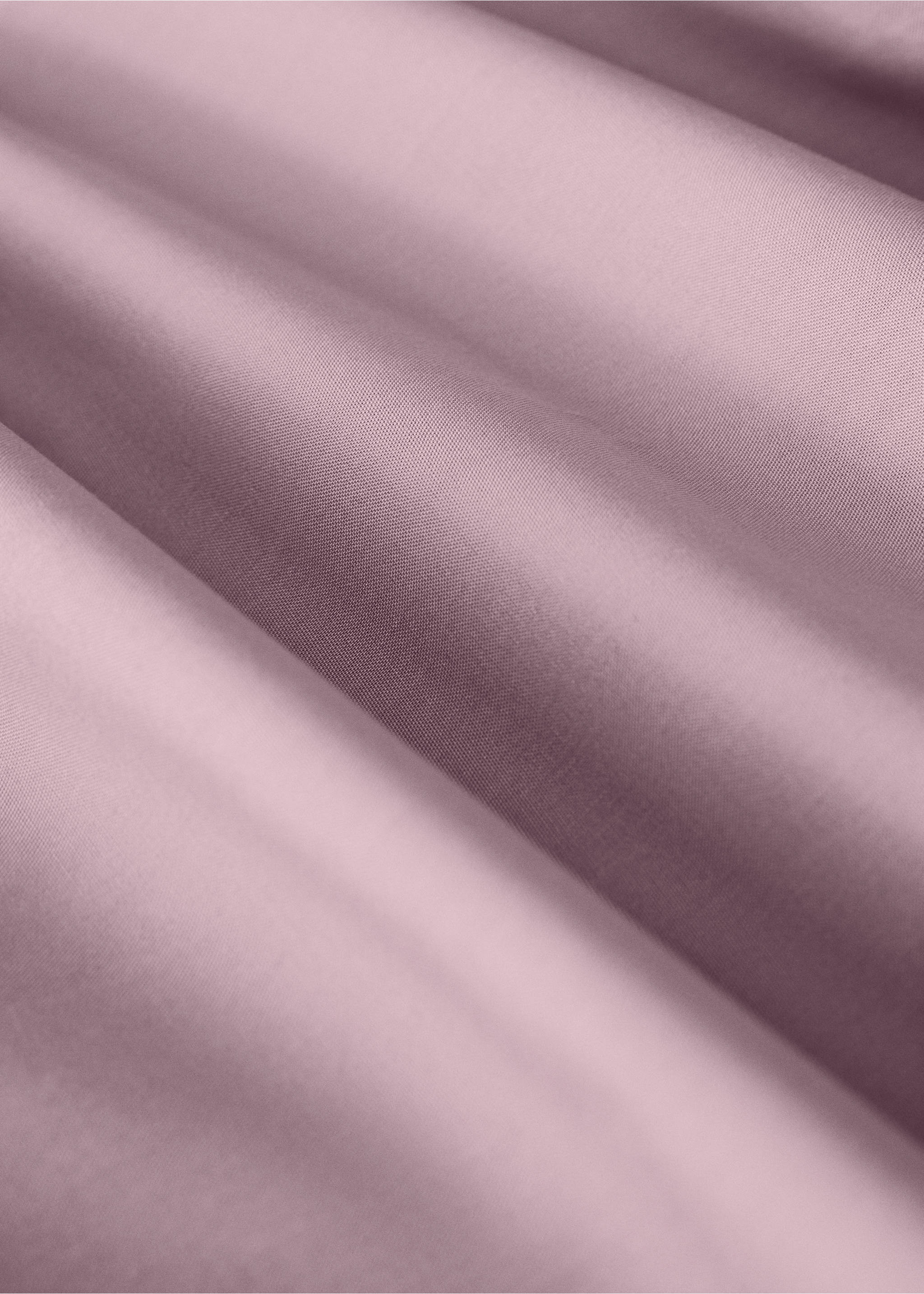 200-thread count percale cotton top sheet with contrasting overlock for 200 cm bed - Details of the article 3, Plum. Ref: 17031607-00.