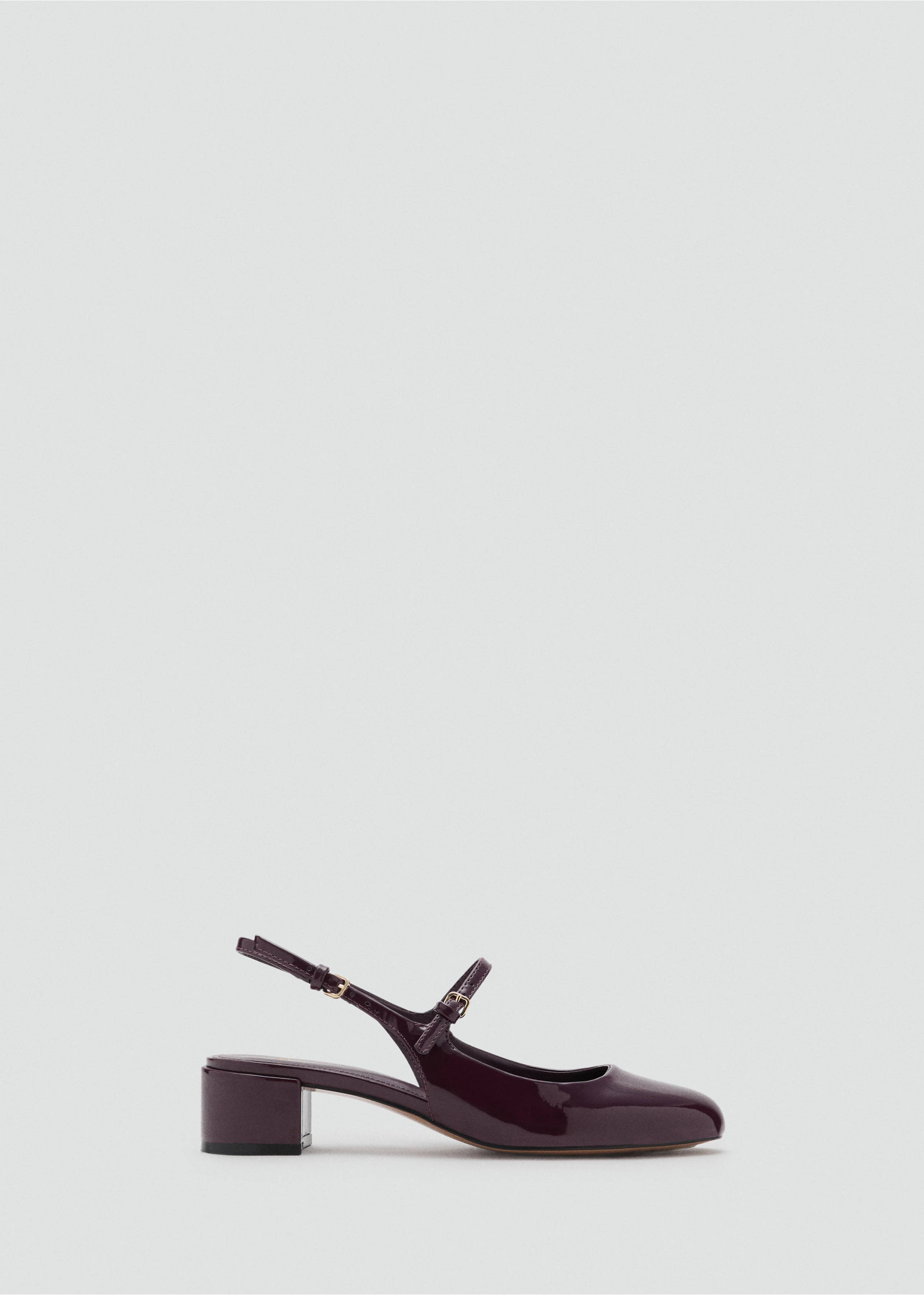 Patent leather block-heel shoes - Article without model, Burgundy. Ref: 17032031-00.