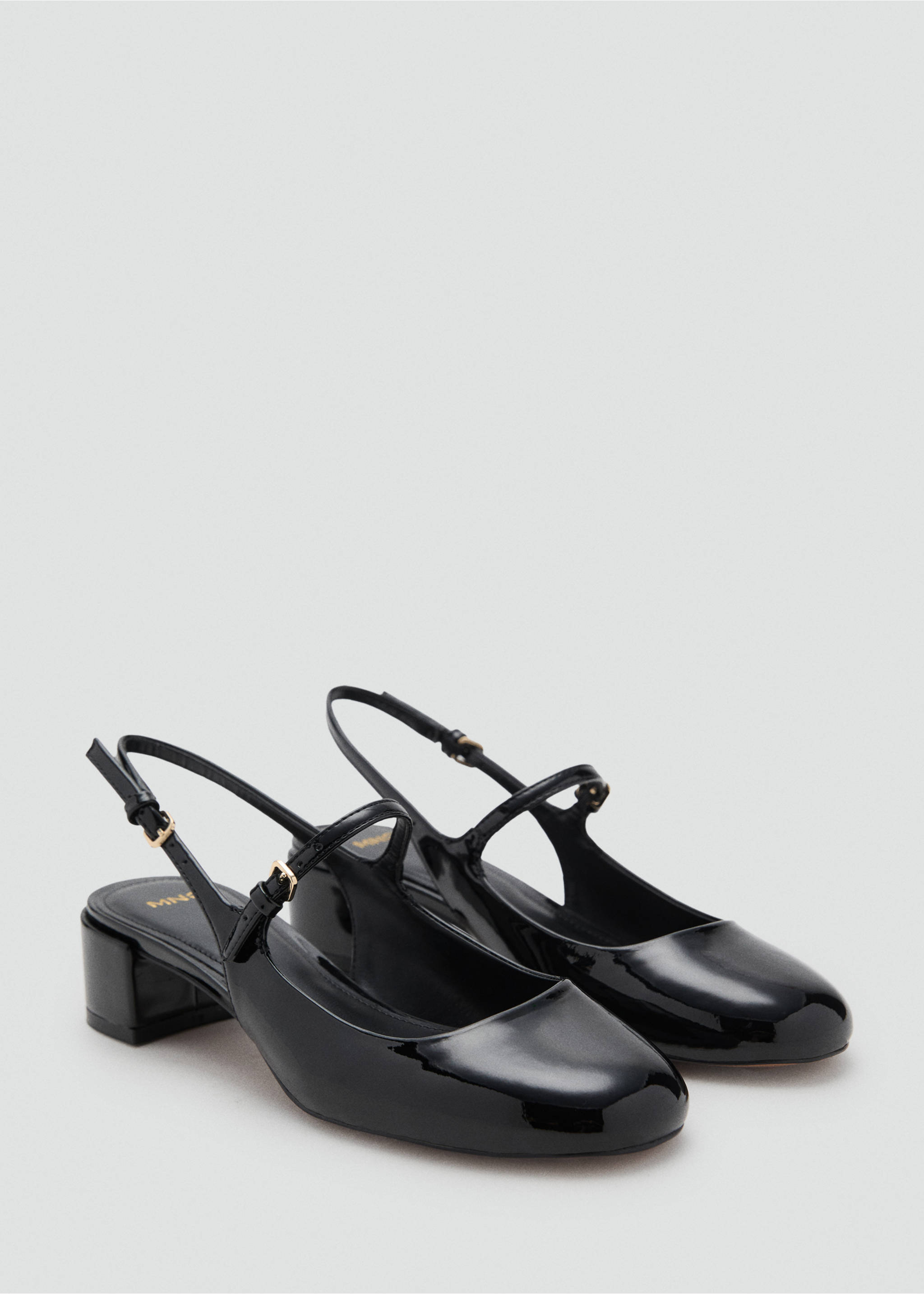Patent leather block-heel shoes - Medium plane, Black. Ref: 17032031-00.