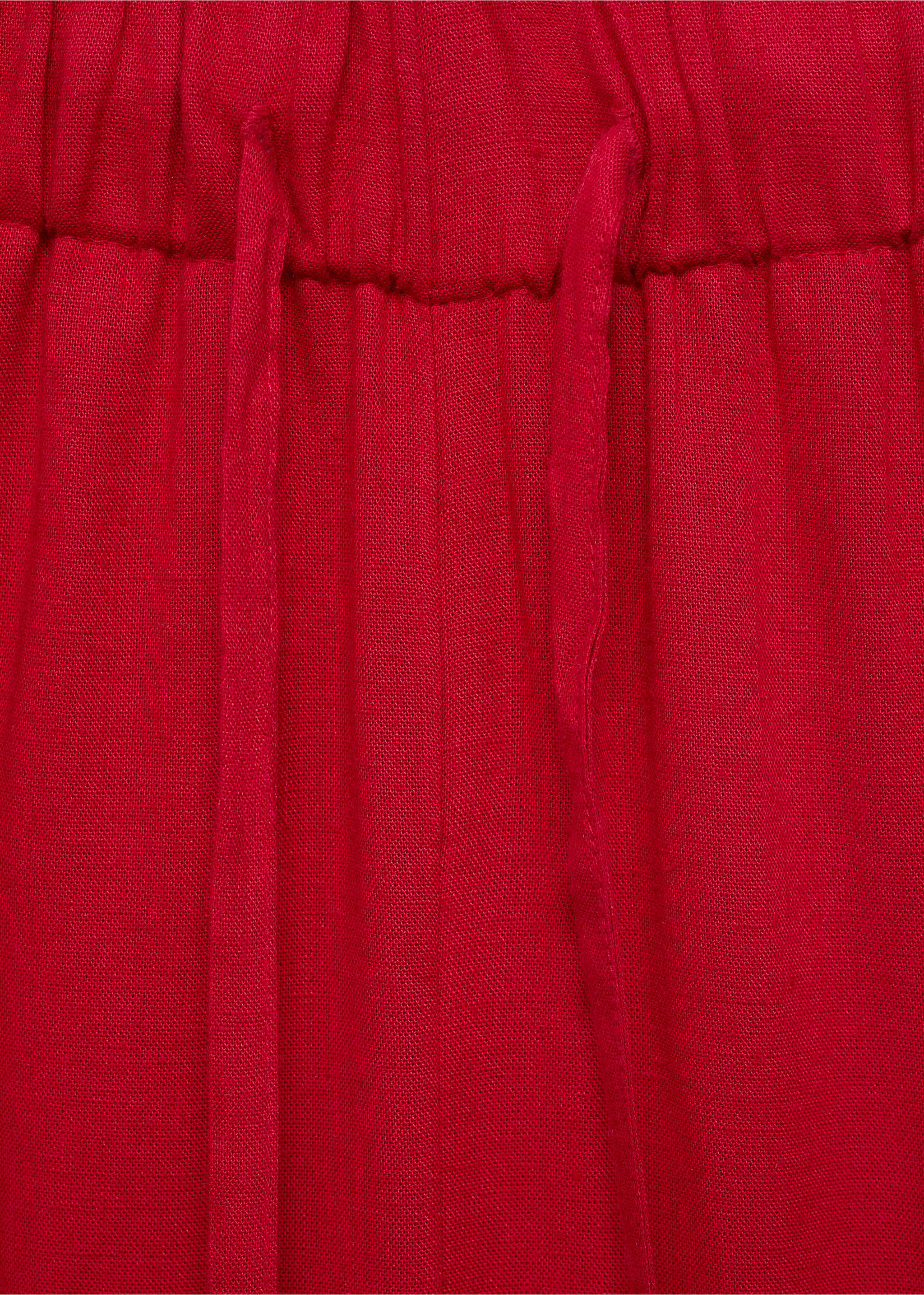 Linen trousers with elastic waistband - Details of the article 0, Red. Ref: 17032534-00.