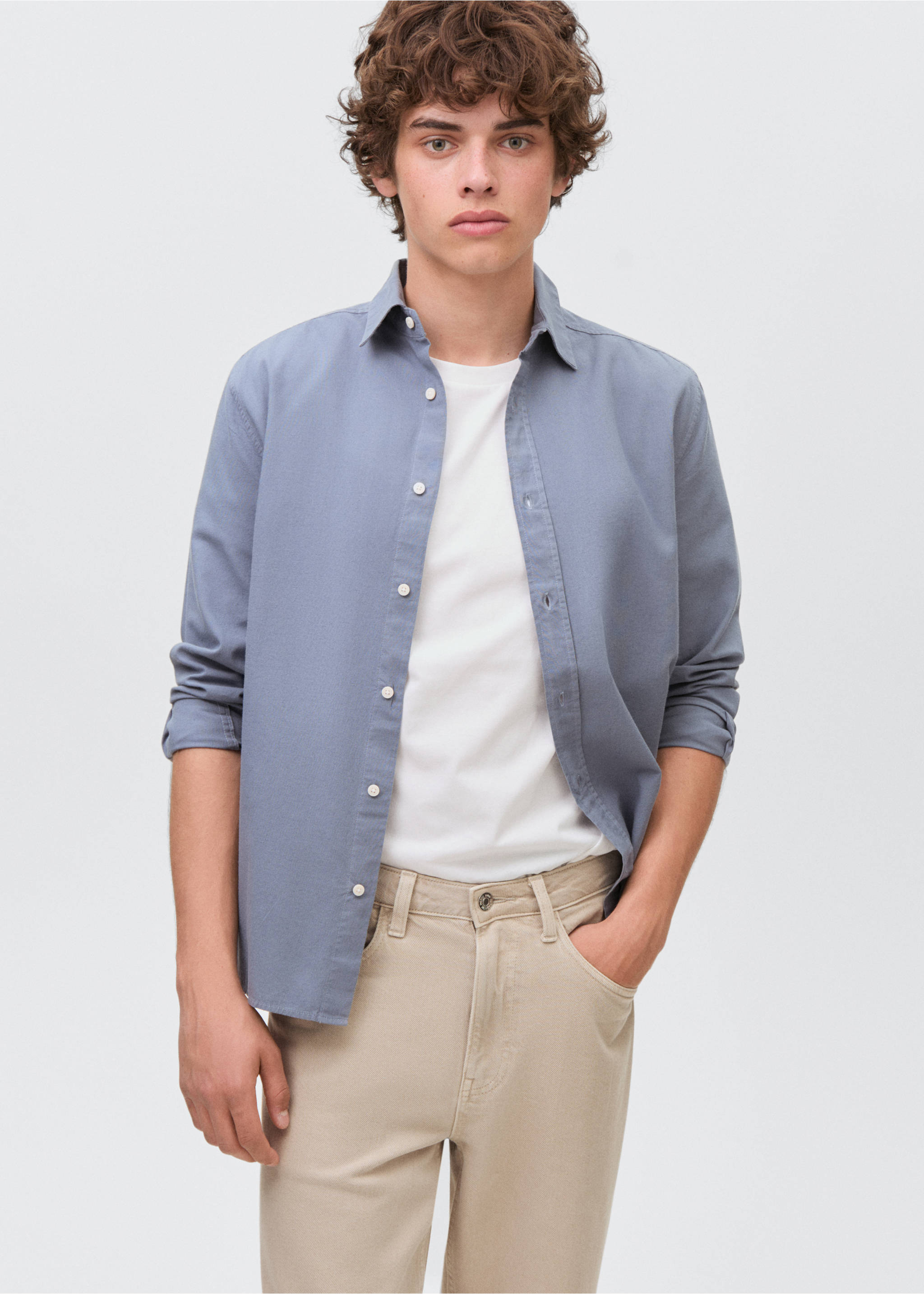 Regular-fit jeans - Details of the article 1, Beige. Ref: 17032535-00.