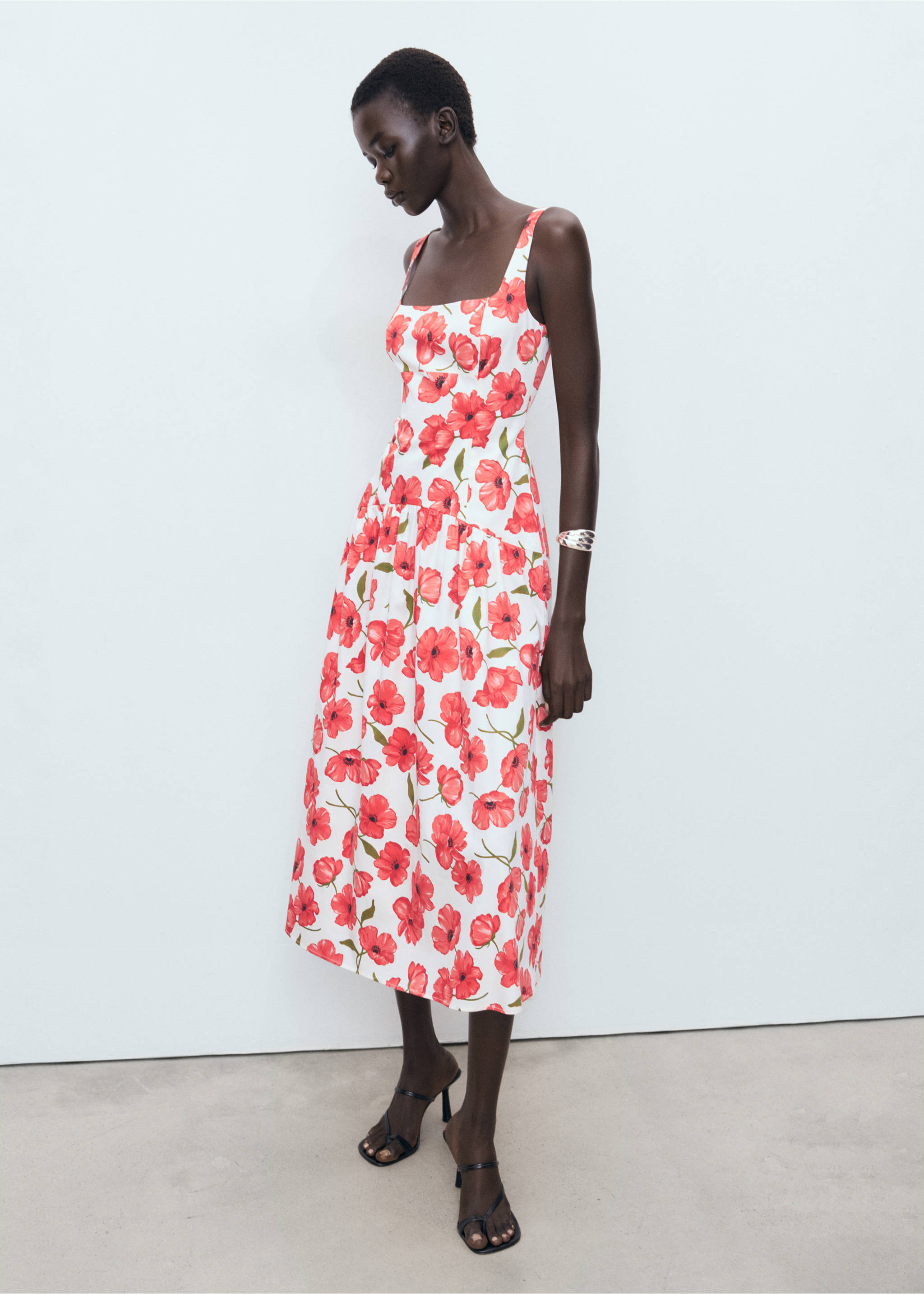 Flared cotton dress - General plane, Off White. Ref: 17032538-00.