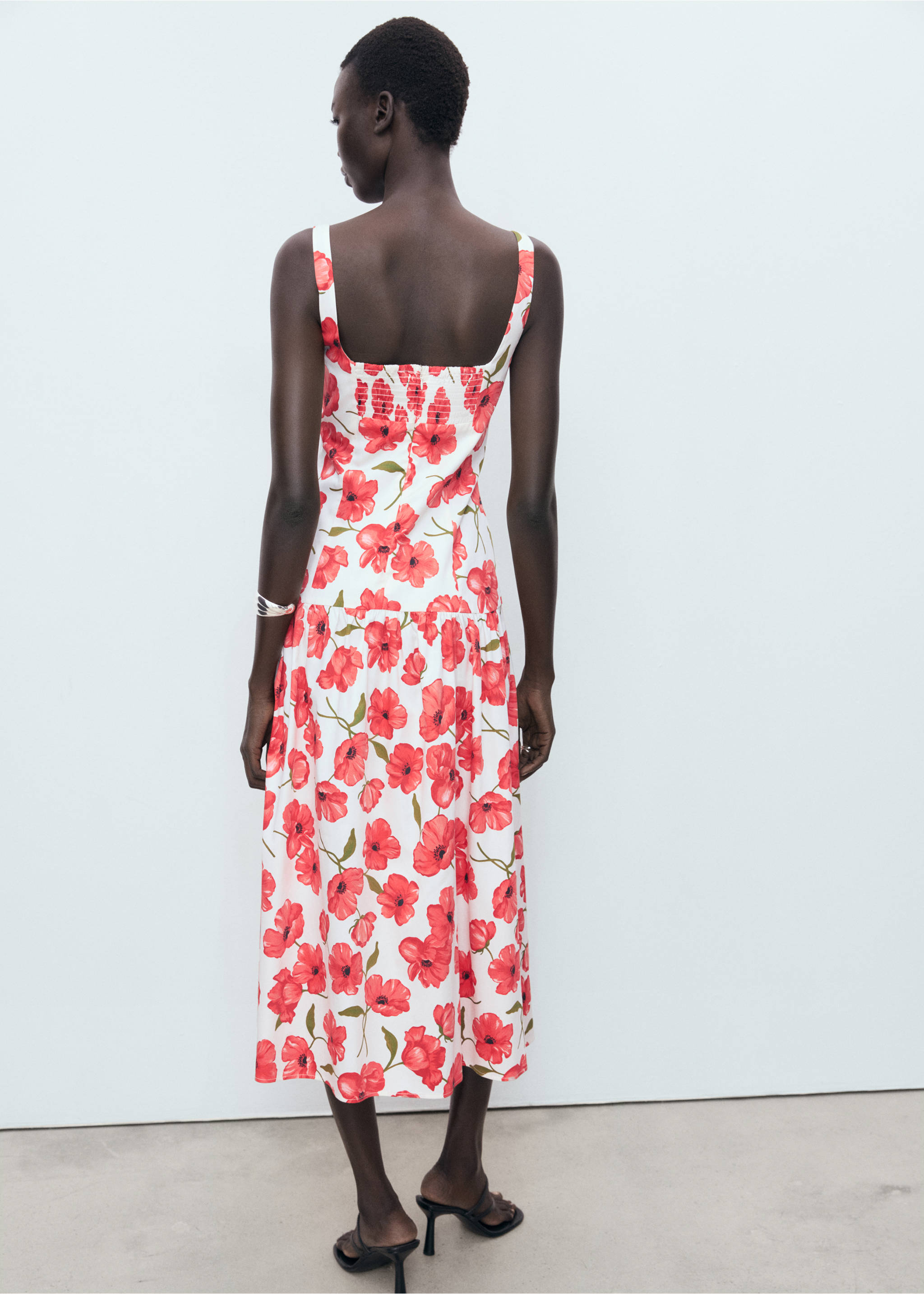 Flared cotton dress - Reverse of the article, Off White. Ref: 17032538-00.