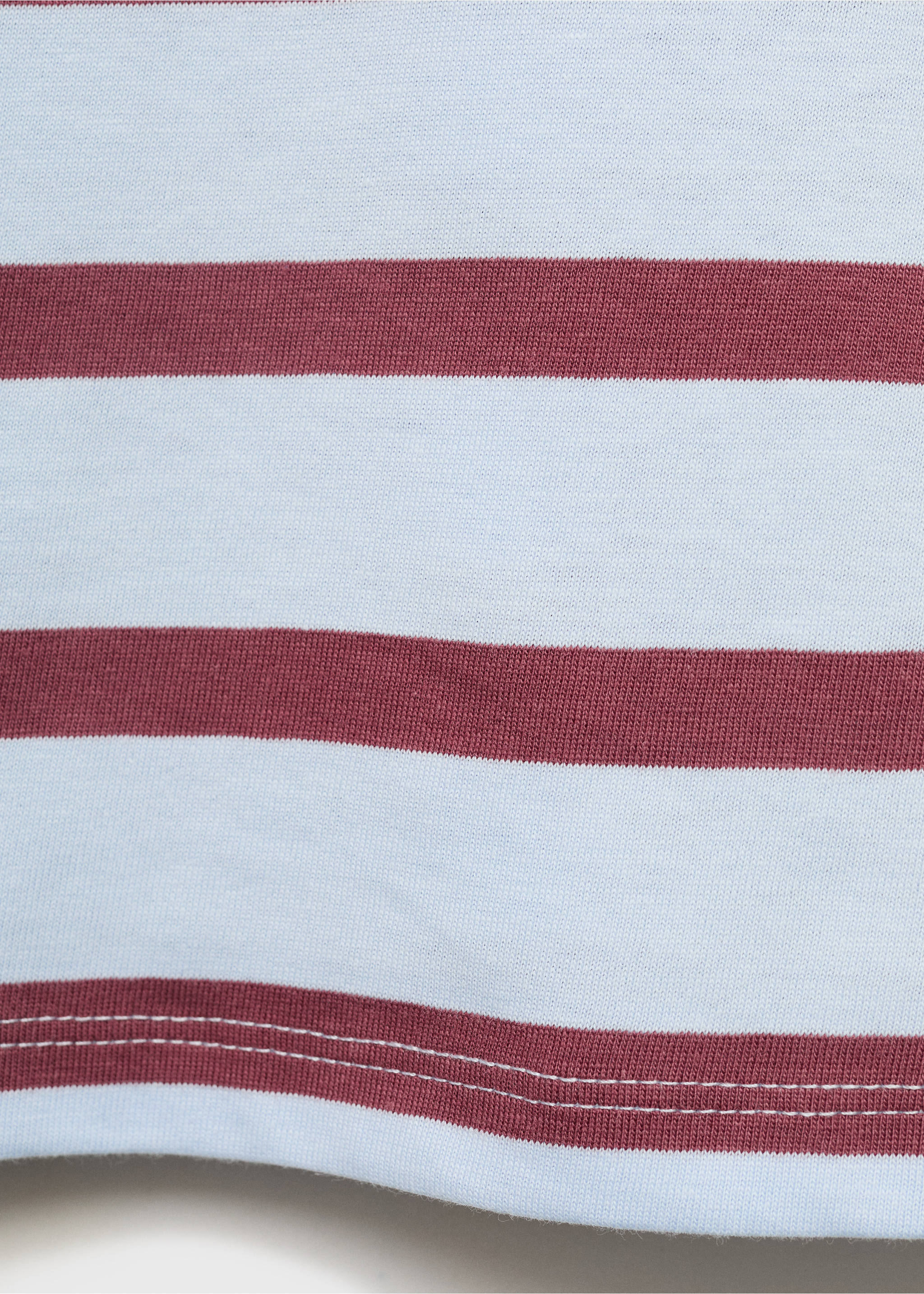 Striped t-shirt with embroidered detail - Details of the article 0, Sky Blue. Ref: 17032541-00.