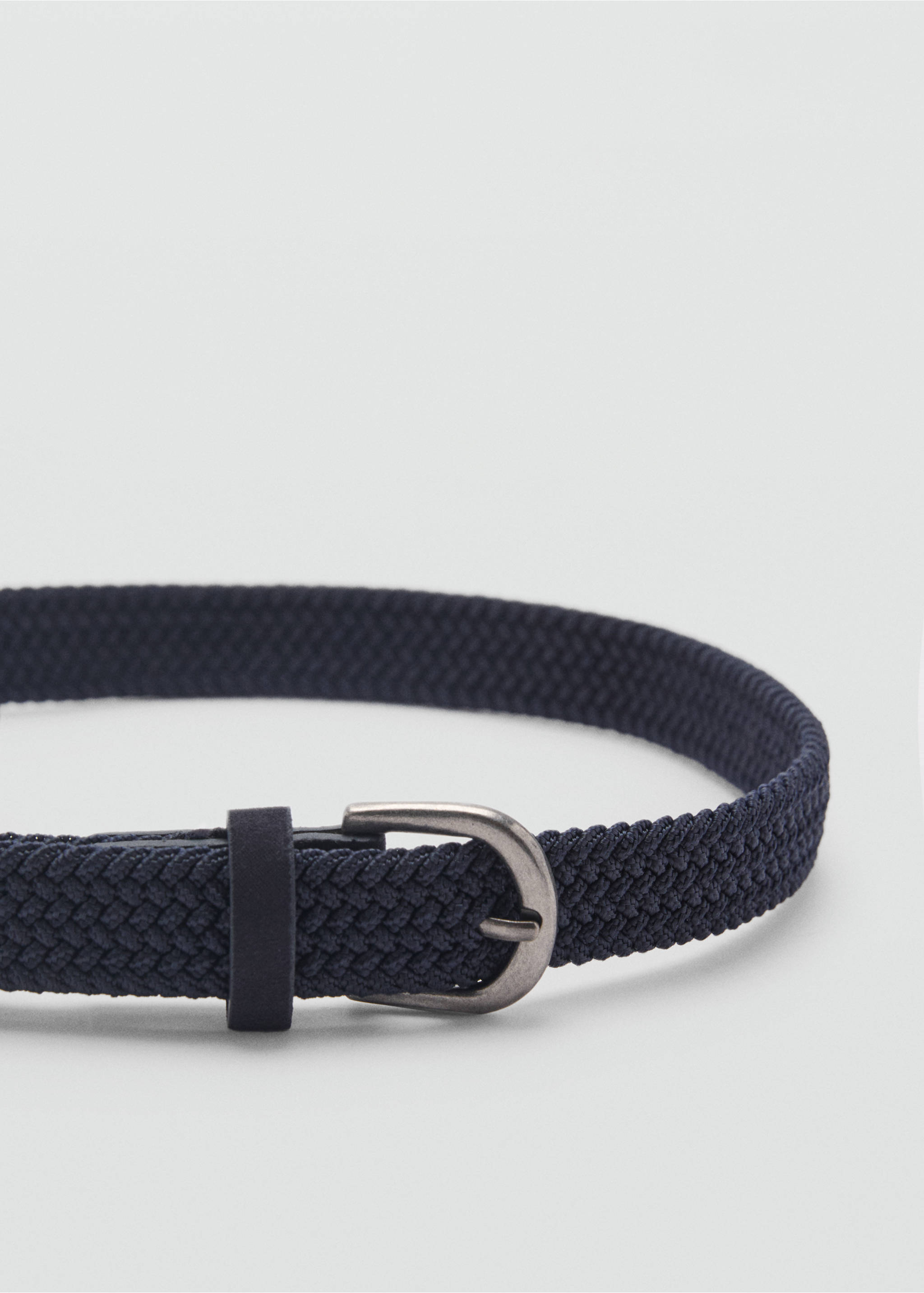 Braided elastic belt - Details of the article 1, Dark Navy. Ref: 17032549-00.