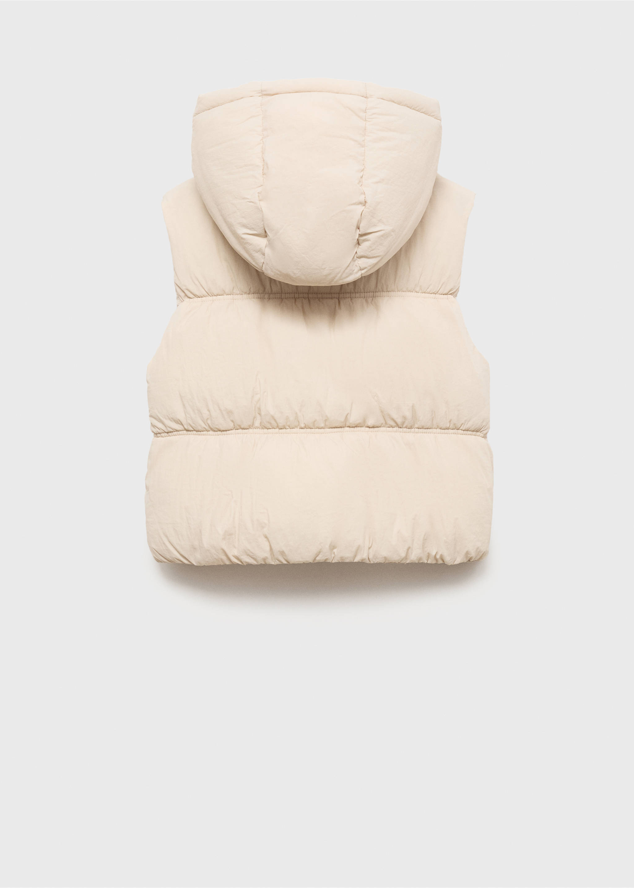 Gilet matelassé à capuche - Verso de l’article, Écru. Ref: 17032896-00.