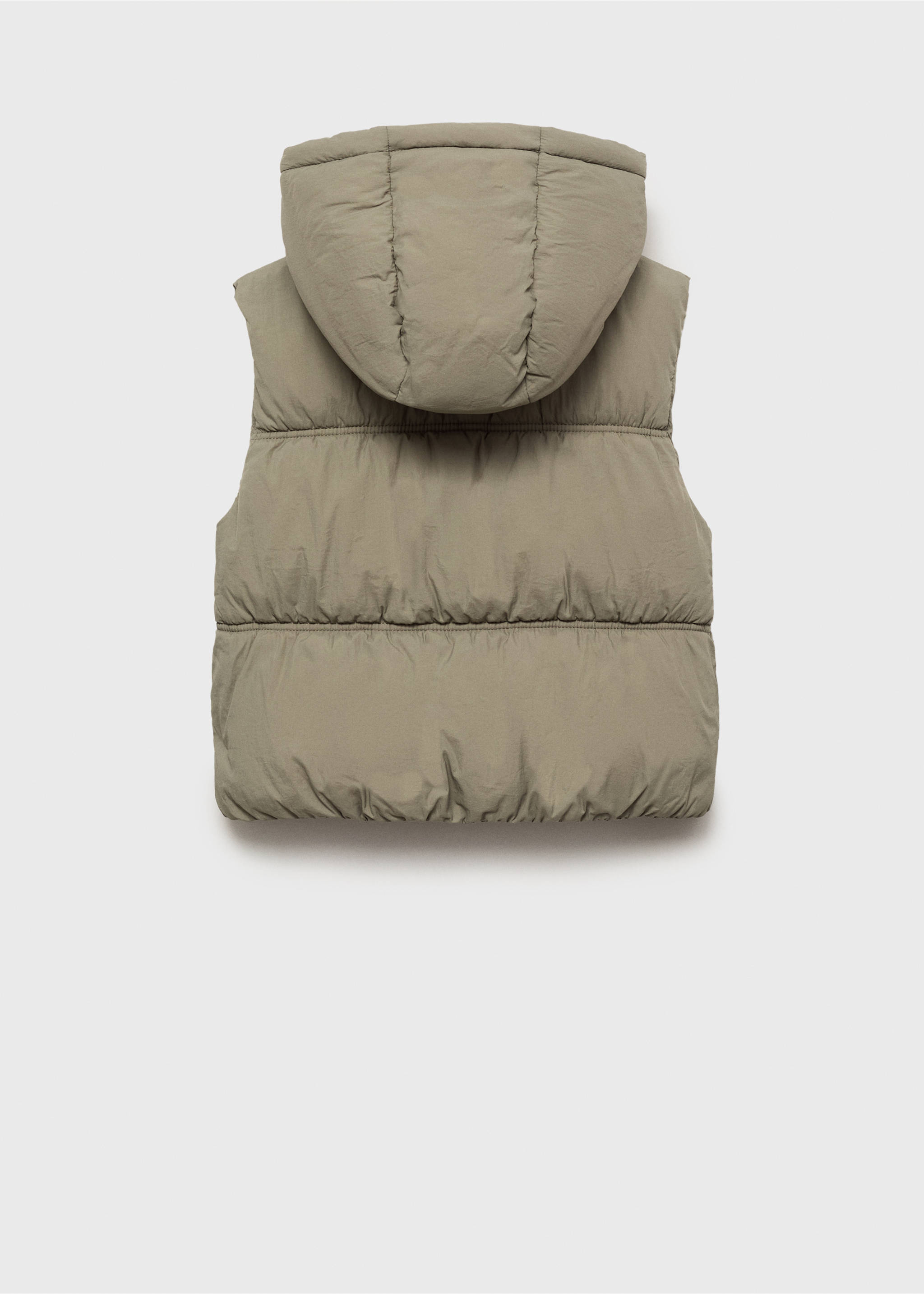 Gilet matelassé à capuche - Verso de l’article, Kaki. Ref: 17032896-00.