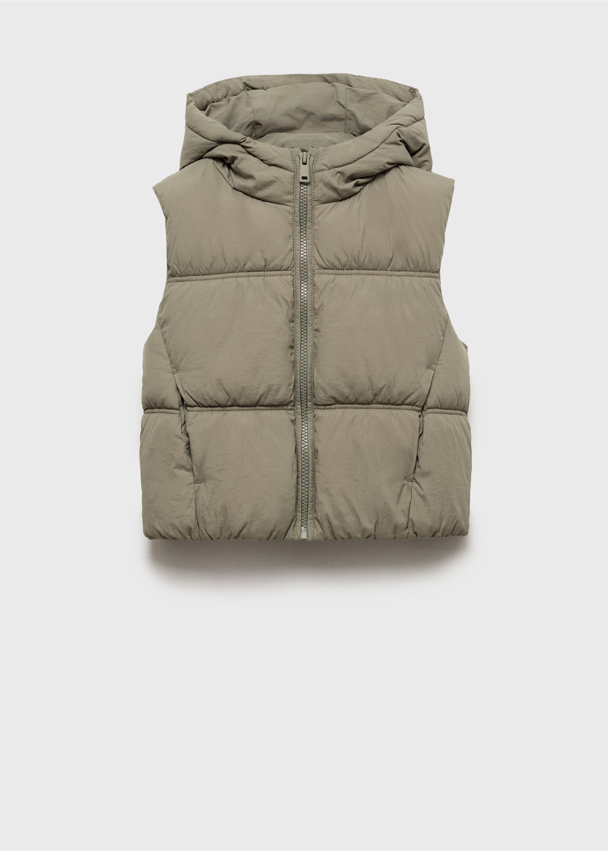 Gilet matelassé à capuche - Article sans modèle, Kaki. Ref: 17032896-00.