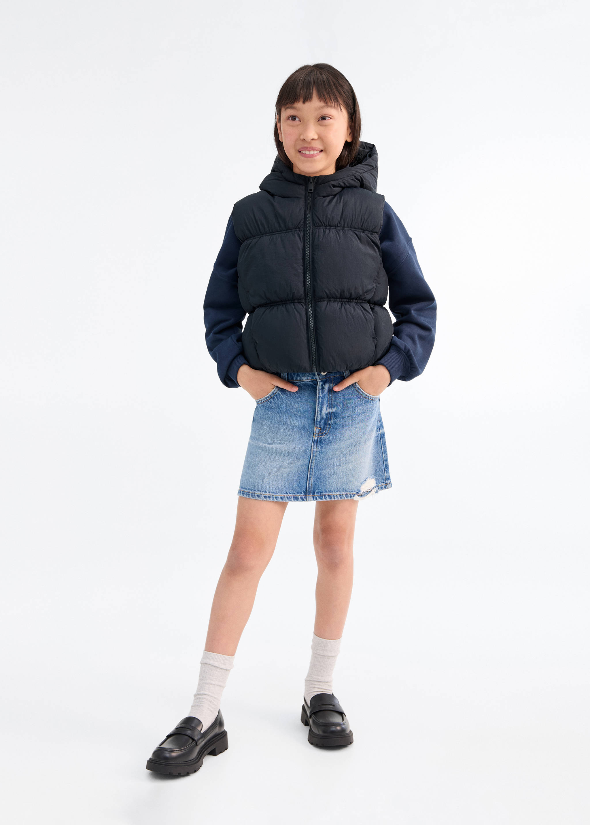 Gilet matelassé à capuche - Plan général