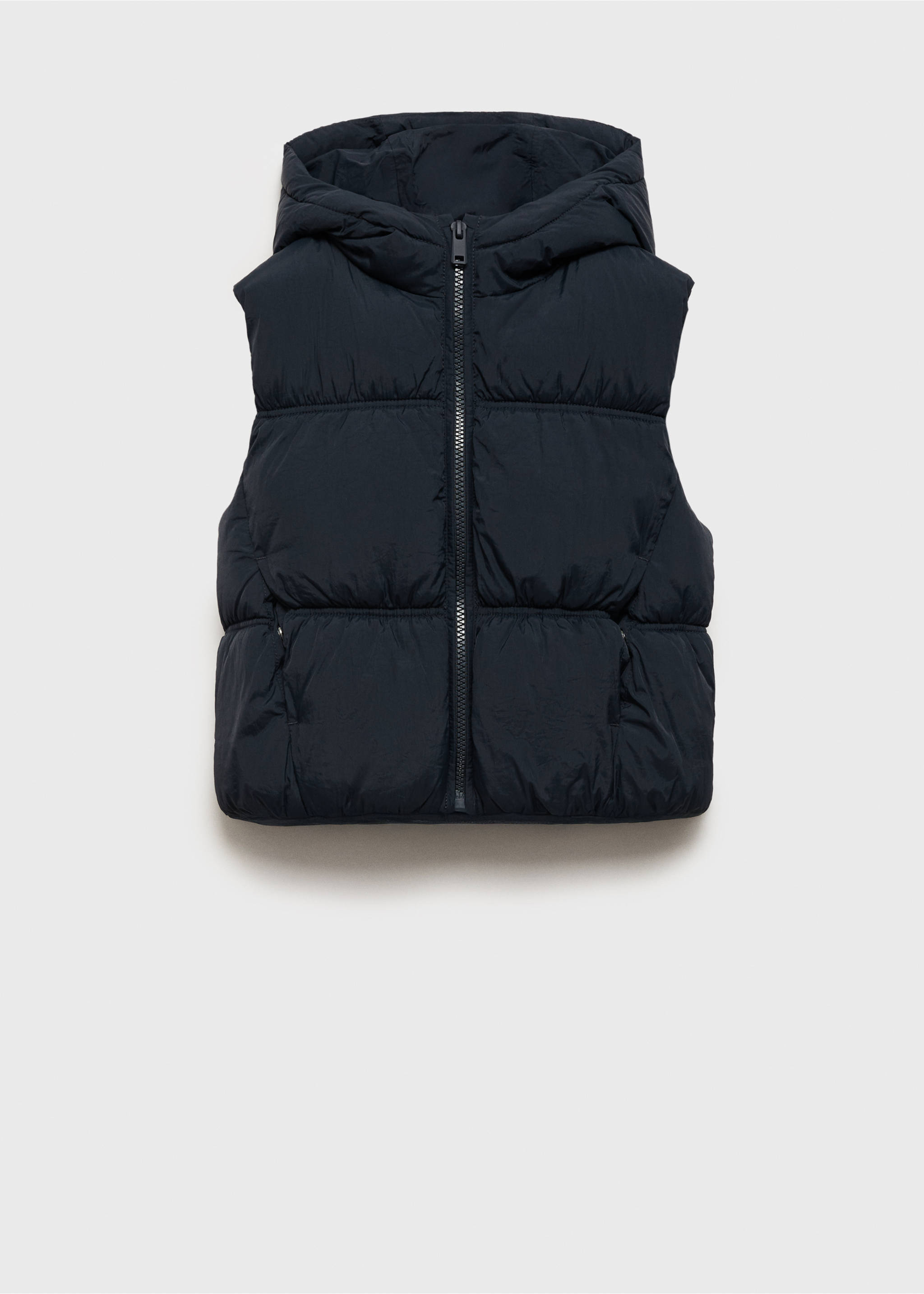 Gilet matelassé à capuche - Article sans modèle, Bleu marine foncé. Ref: 17032896-00.