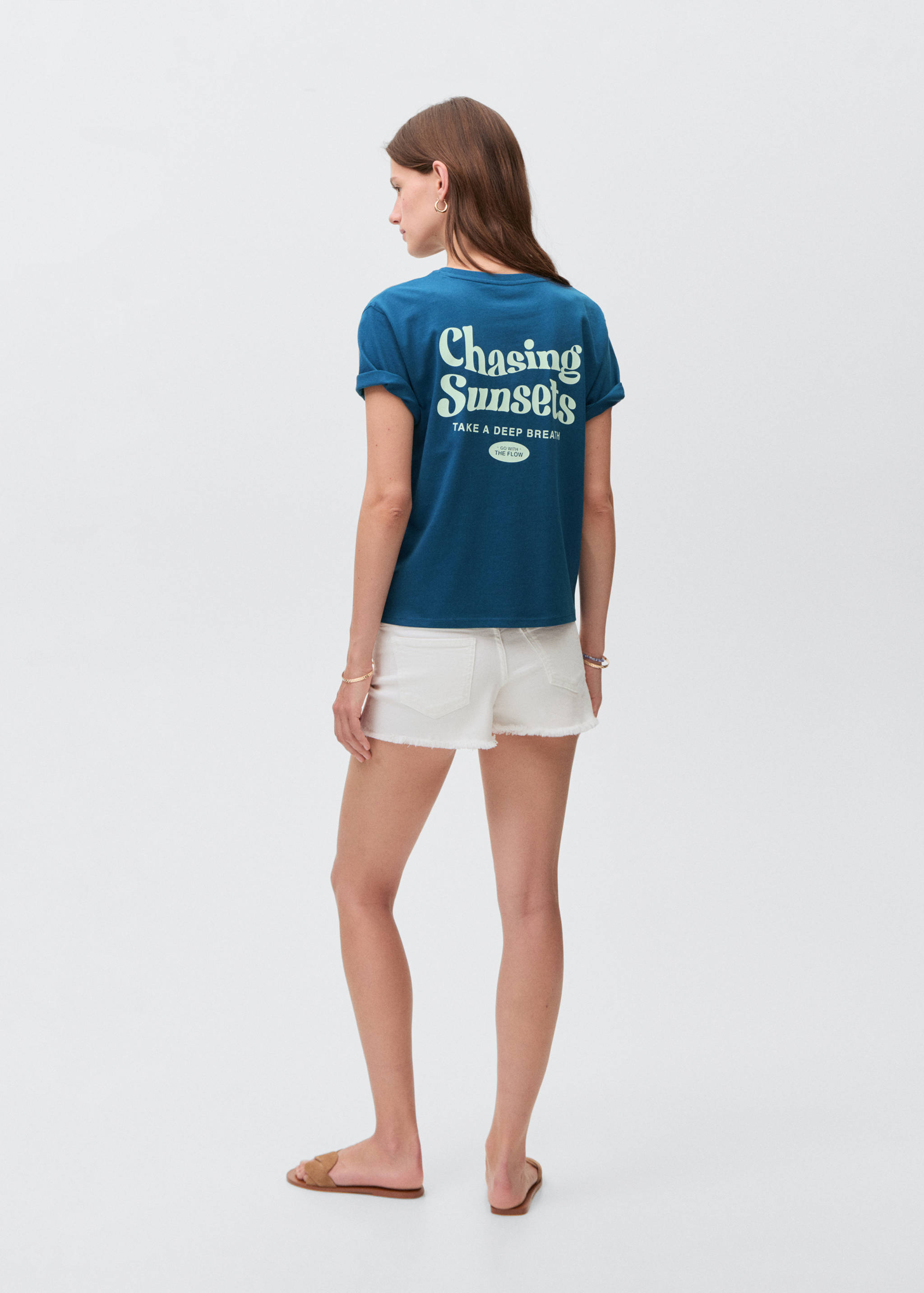 Printed cotton-blend t-shirt - Reverse of the article