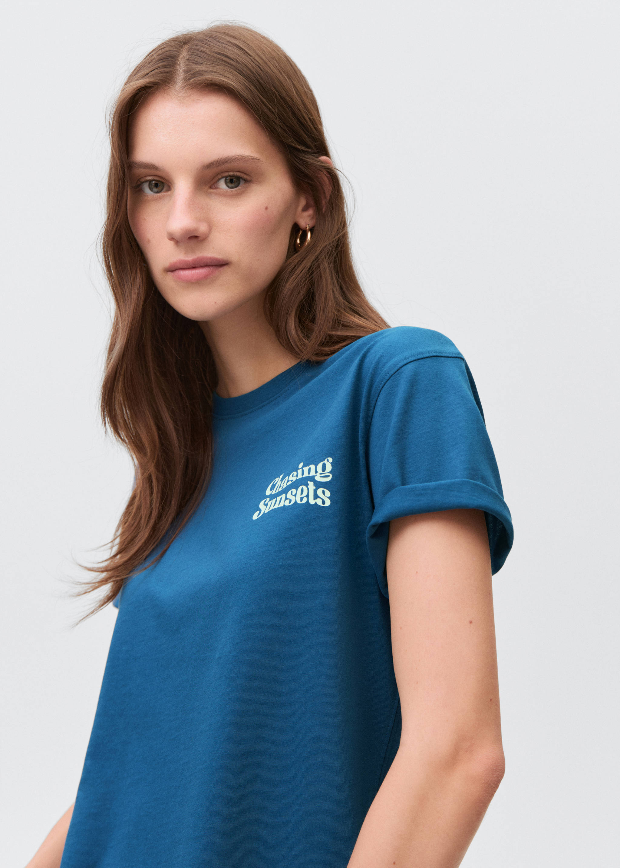 Printed cotton-blend t-shirt - Details of the article 1