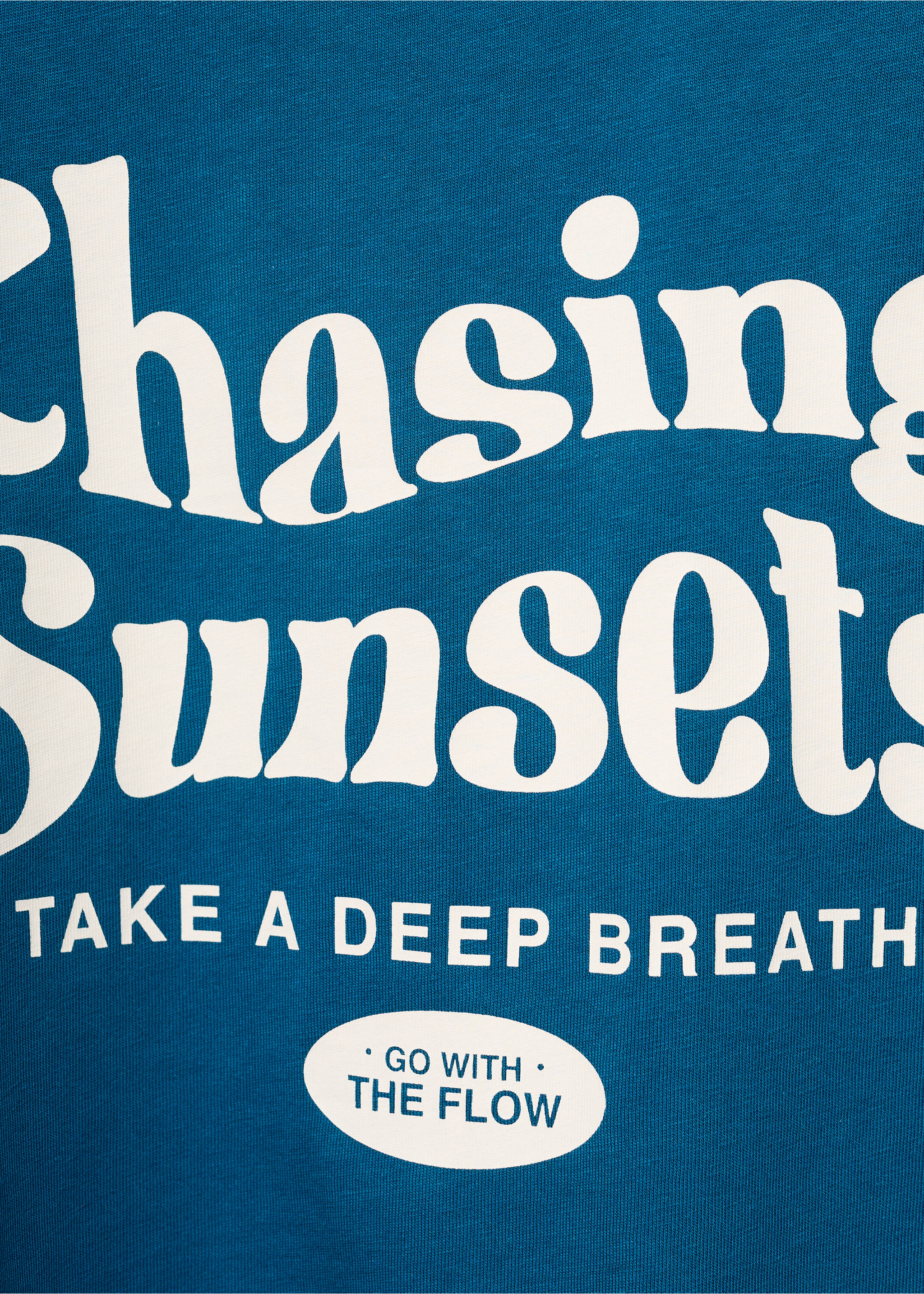 Printed cotton-blend t-shirt - Details of the article 0, Petrol Blue. Ref: 17032898-00.