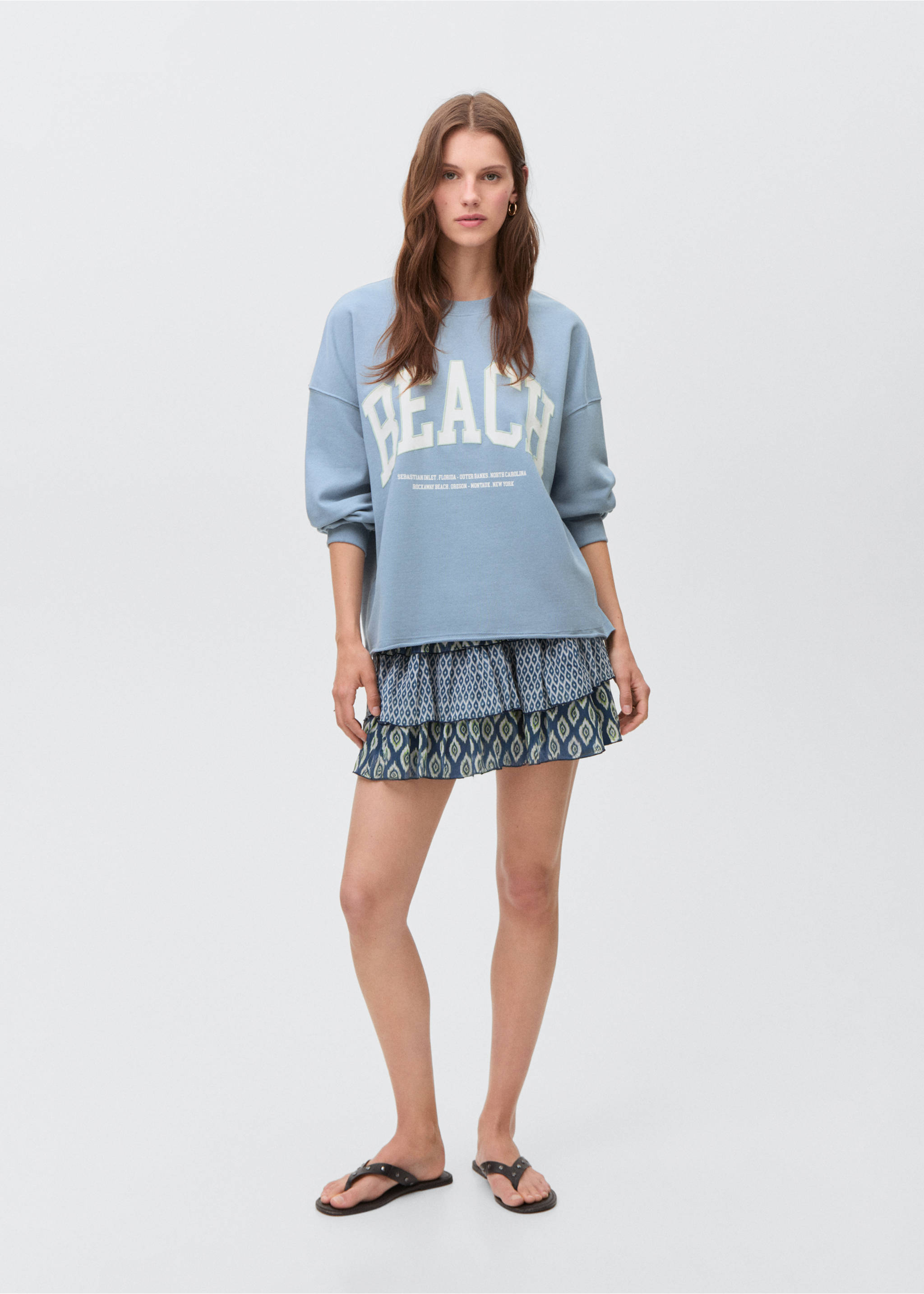 Printed cotton sweatshirt - General plane, Blue. Ref: 17032899-00.