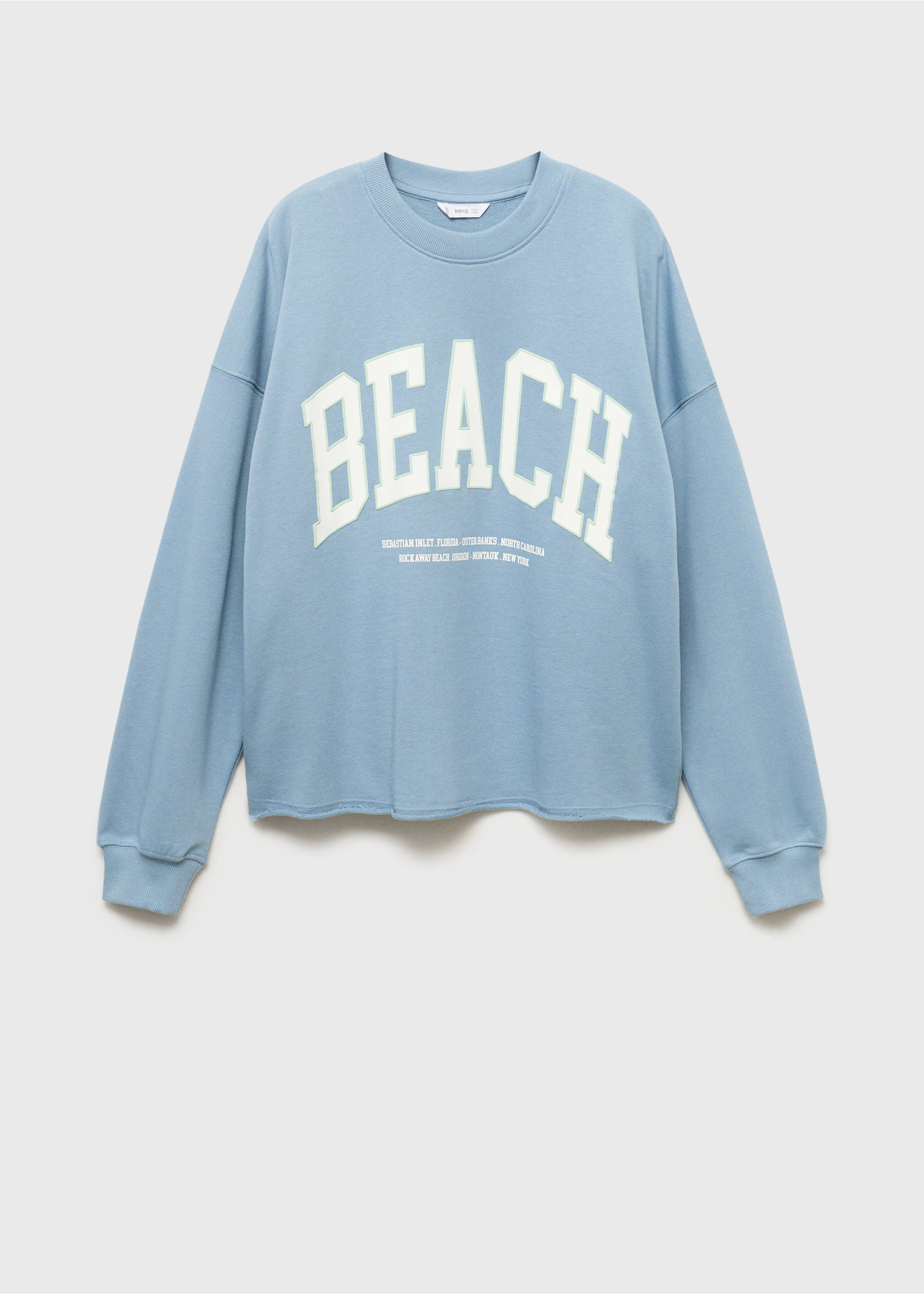 Printed cotton sweatshirt - Article without model, Blue. Ref: 17032899-00.