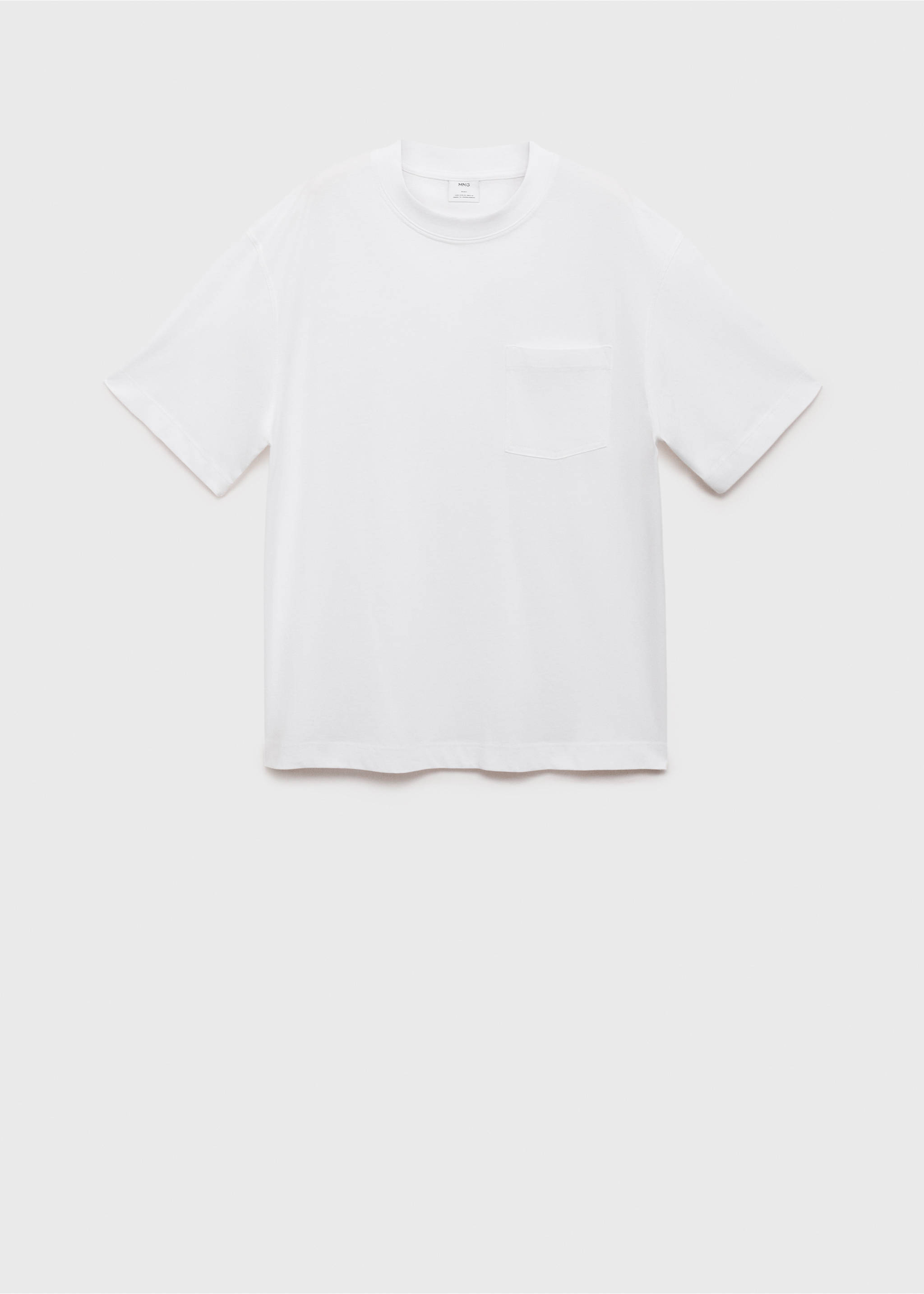 T-shirt 100% cotton boxy fit pocket - Article without model, Off White. Ref: 17032900-00.