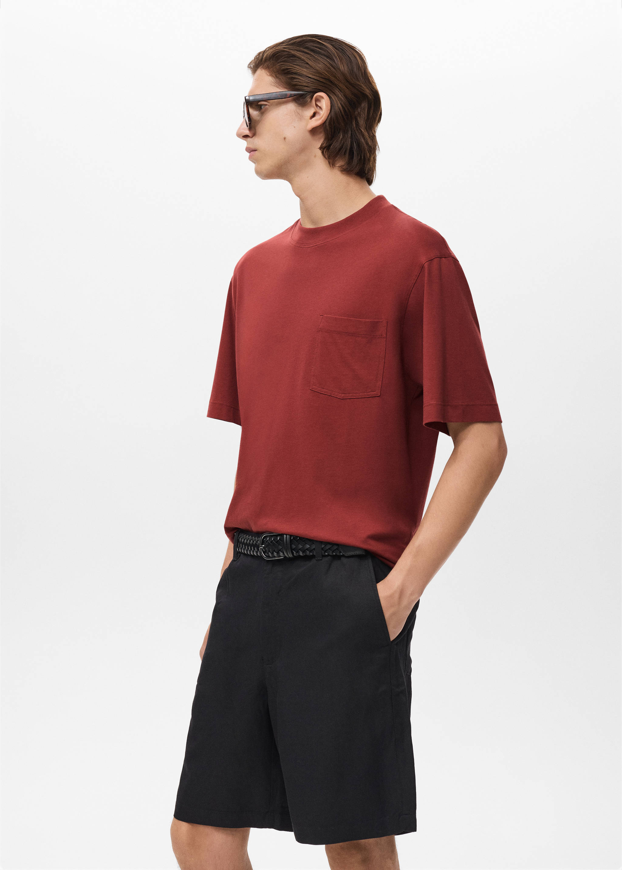 T-shirt 100% cotton boxy fit pocket - Details of the article 2