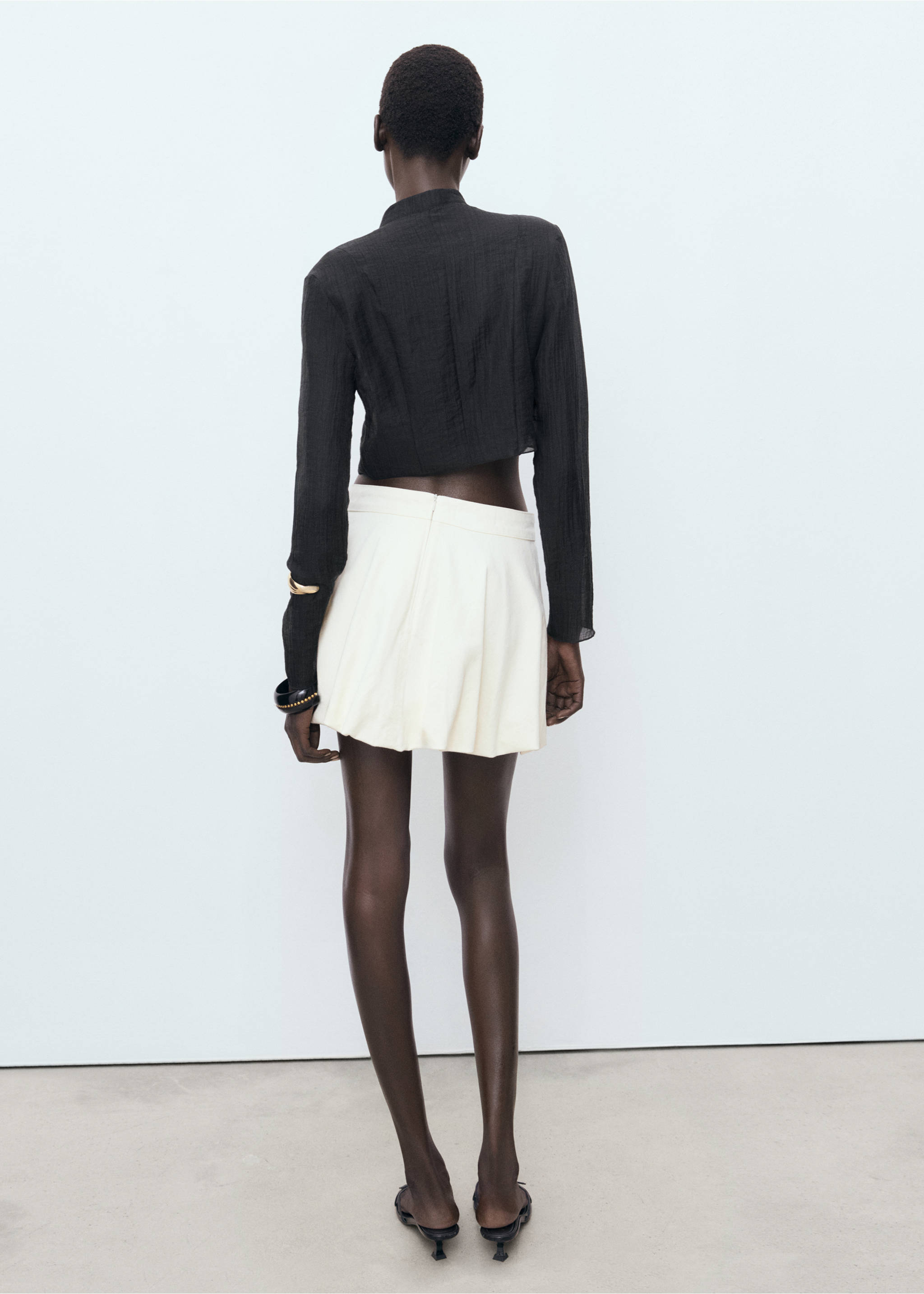 Lyocell blouse with toggles - Reverse of the article, Black. Ref: 17032901-00.